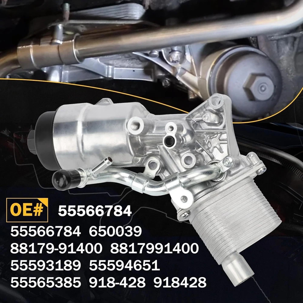55566784 Engine Oil Cooler Filter Housing Assembly Adapter with Filter Insert,