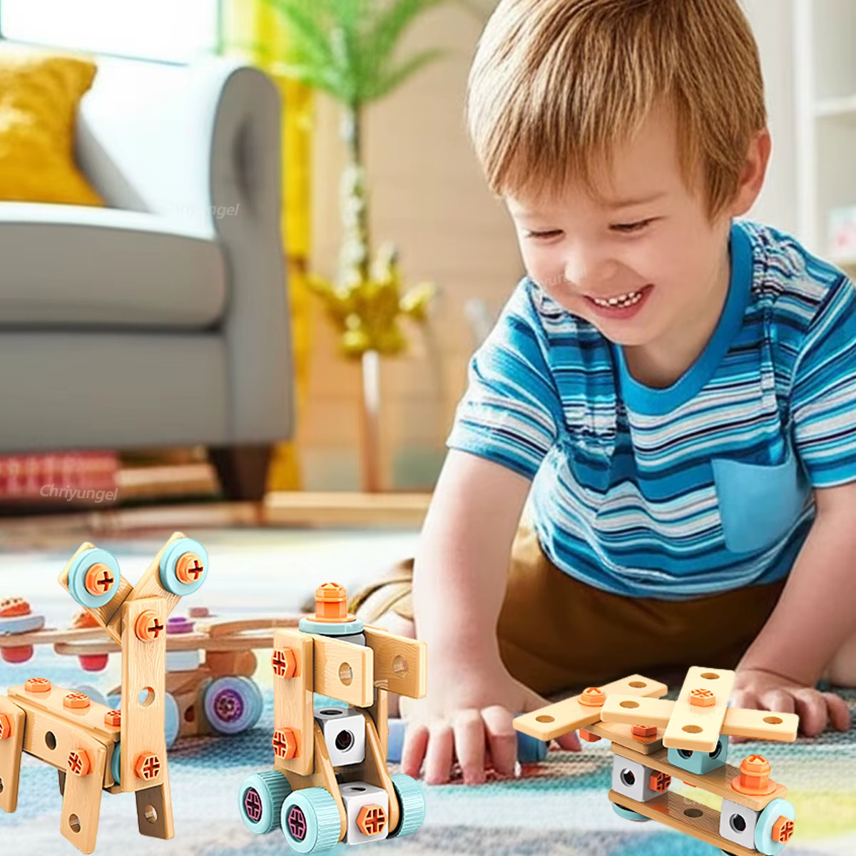 Ensemble D’Outils Pour Enfants, Kit De Jouets D’Assemblage D’Écrou De Bricolage,