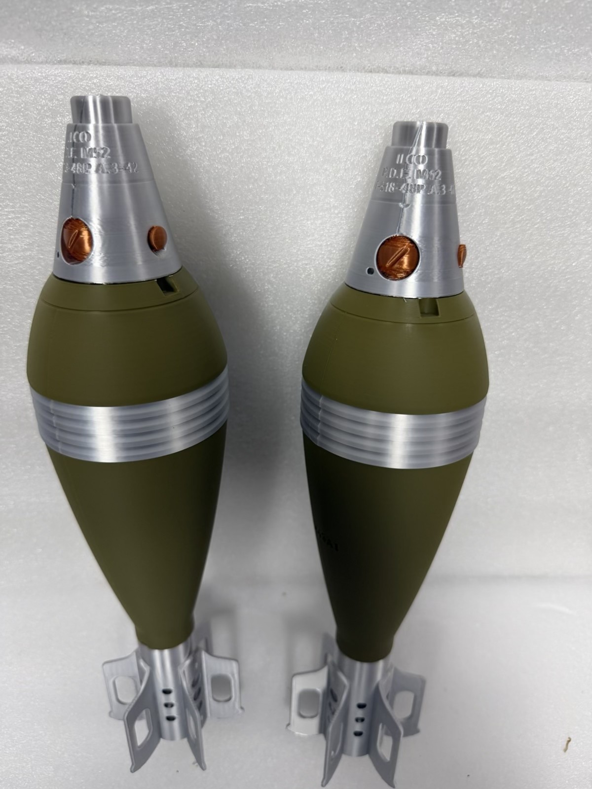 M43A1 Replica mortar shell 3D printed Reproduction US Made x 2