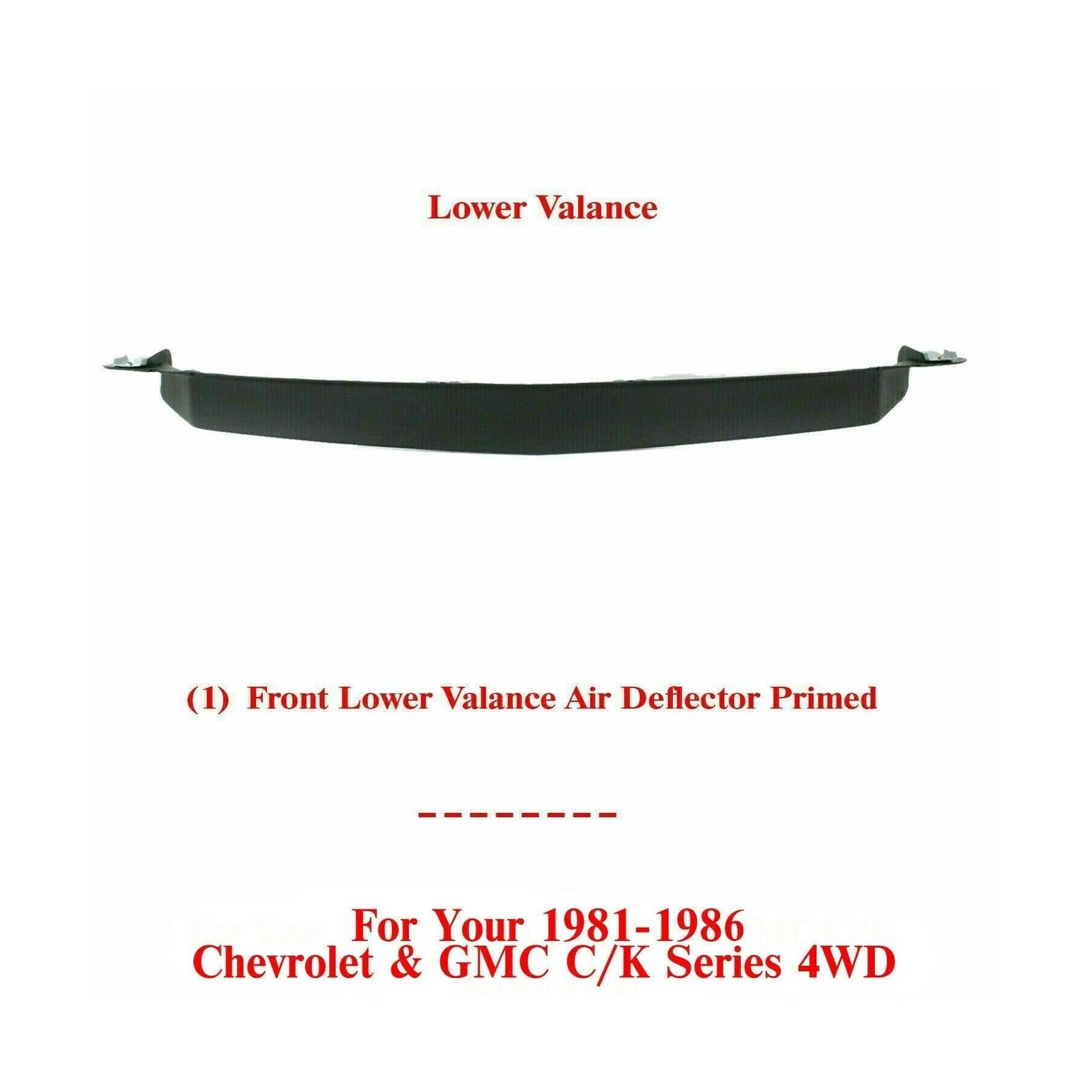 New Front Bumper Lower Valance Air Deflector Primed Direct Replacement For Ch…