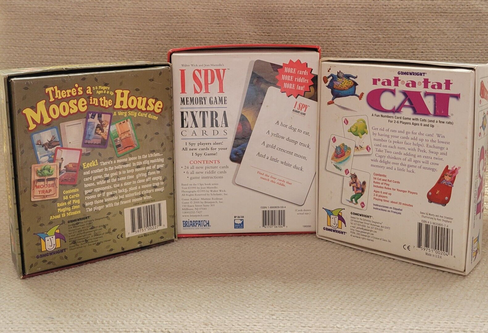 3 Card Games Rat-a-tat Cat Mouse in House I Spy Complete 23035