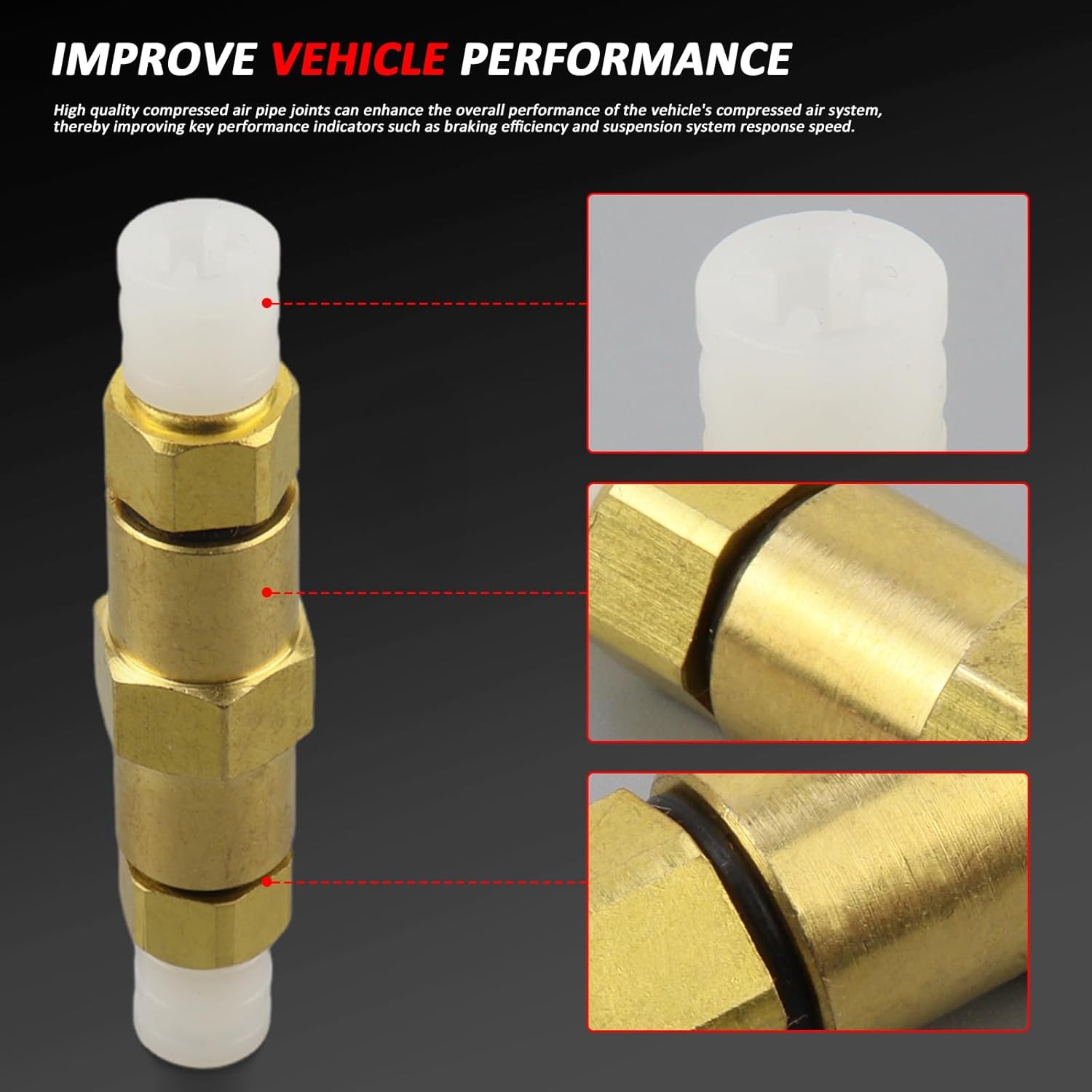 5PCS Compressed Air Pipe Connector Air Damping Trachea Joint 1995-2023 For