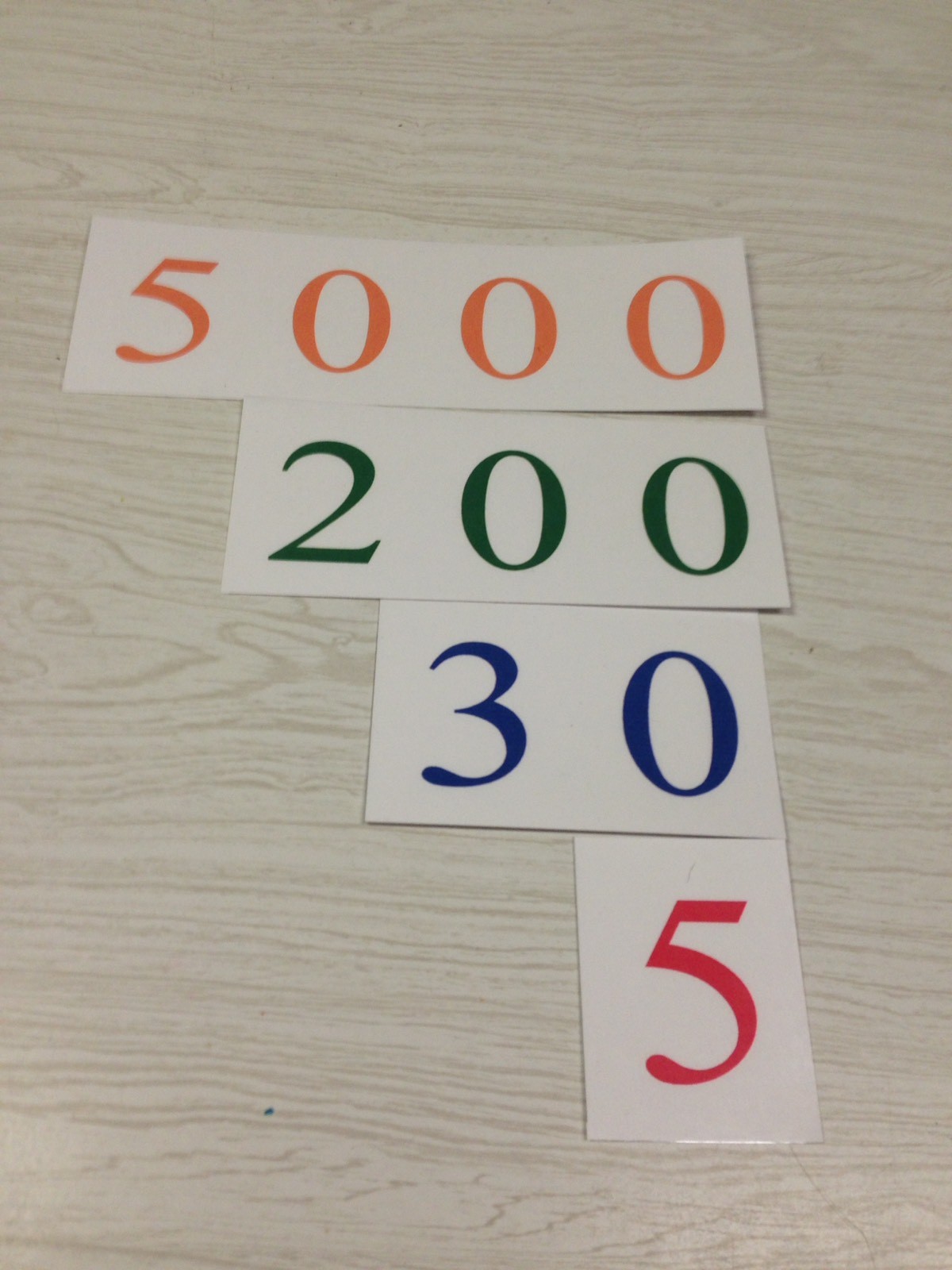 PLACE VALUE CARDS 1-9000 Laminated Card Set – Montessori