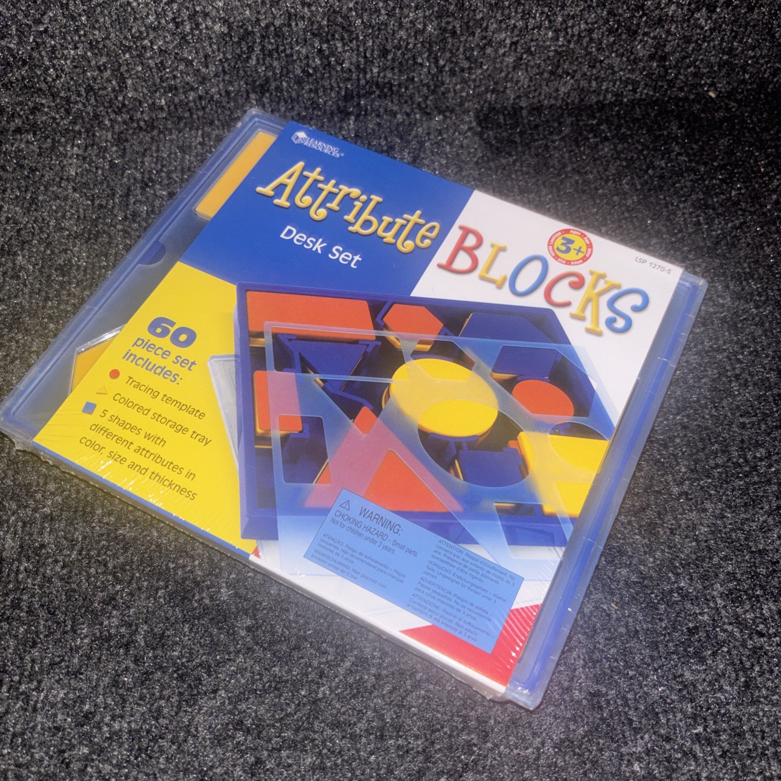 Learning Resources LER 12700 Attribute Blocks Desk 60 Piece Set