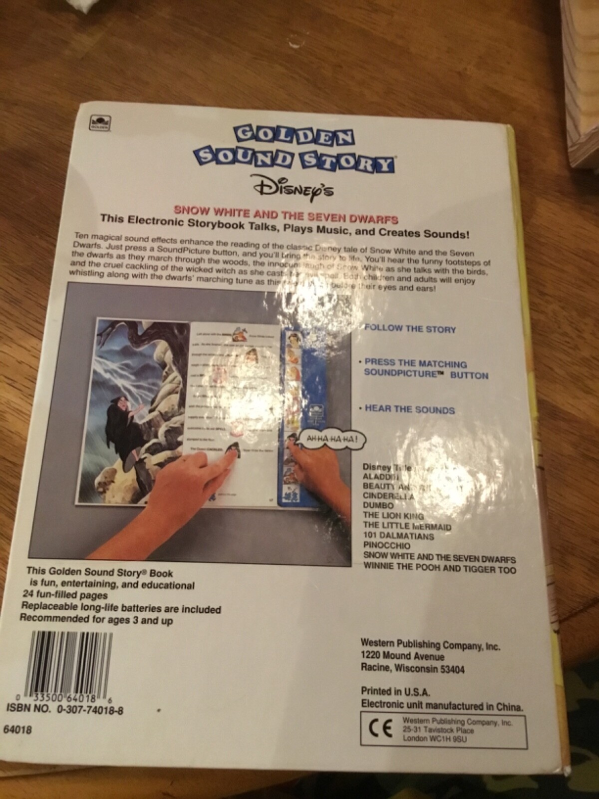 Walt Disney Golden Sound Story Book Snow White ONLY PARTIALLY WORKS