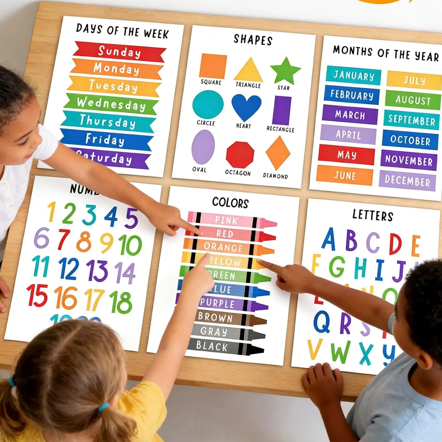 Educational Preschool Learning Posters,Alphabet ABC Posters for Toddlers Classro