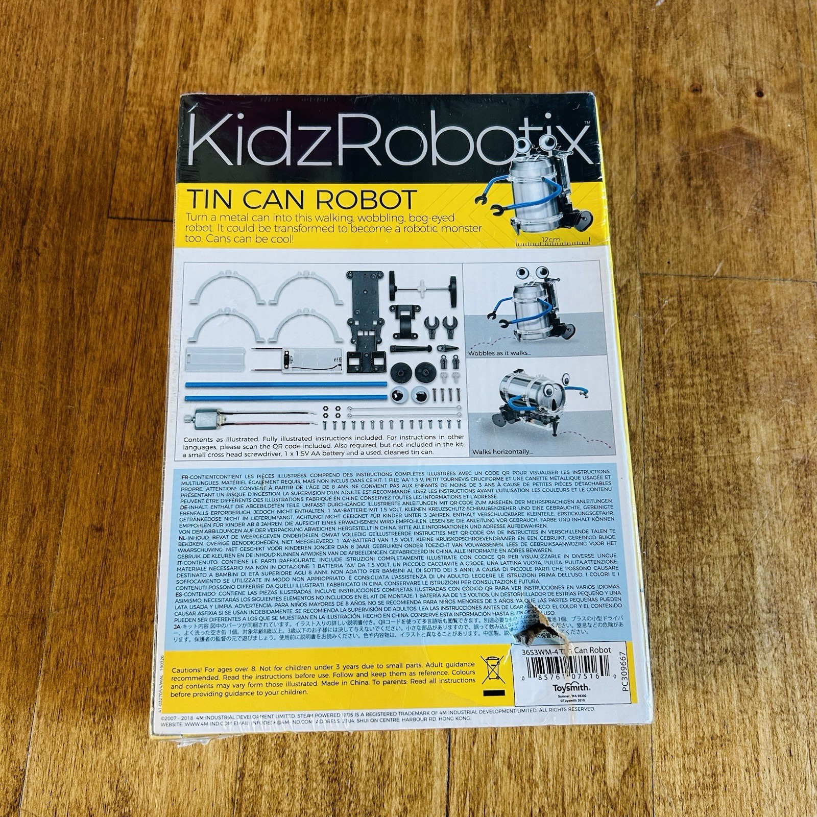 STEM Toy Robot Model Build Kit DIY Education Tin Can Kidz Robotix NEW Sealed