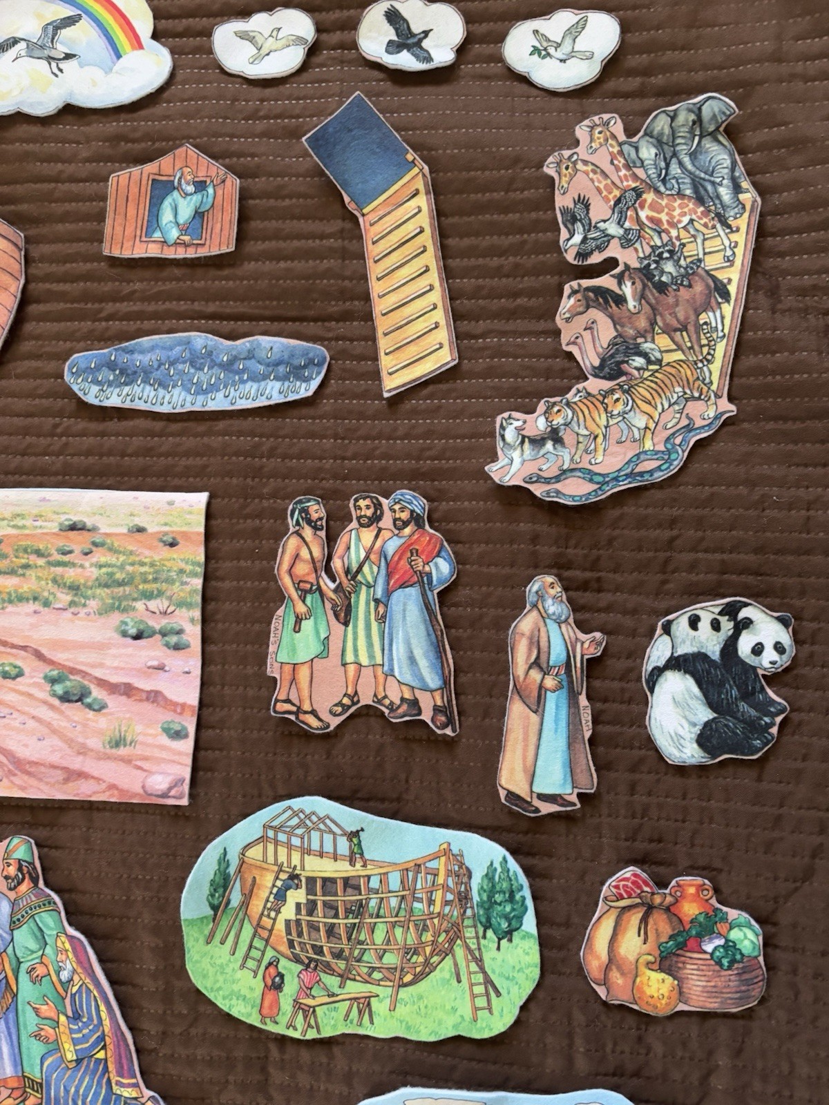 Hillside Overlays Scripture Stories Felt Board Bible Scenes Noah’s Ark Etc 35 Pc