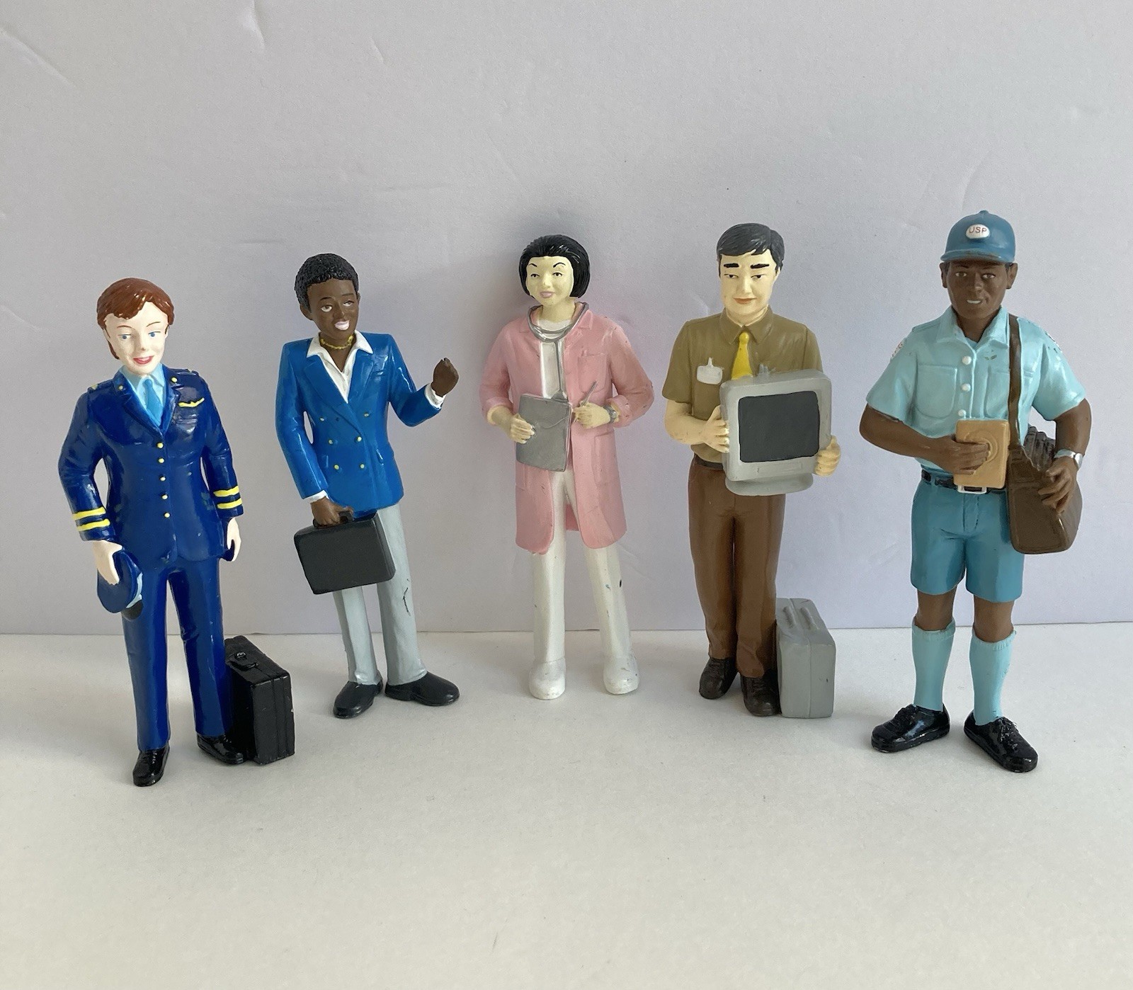 Lakeshore Learning PVC Figures Family & Community Workers Helpers Lot of 5