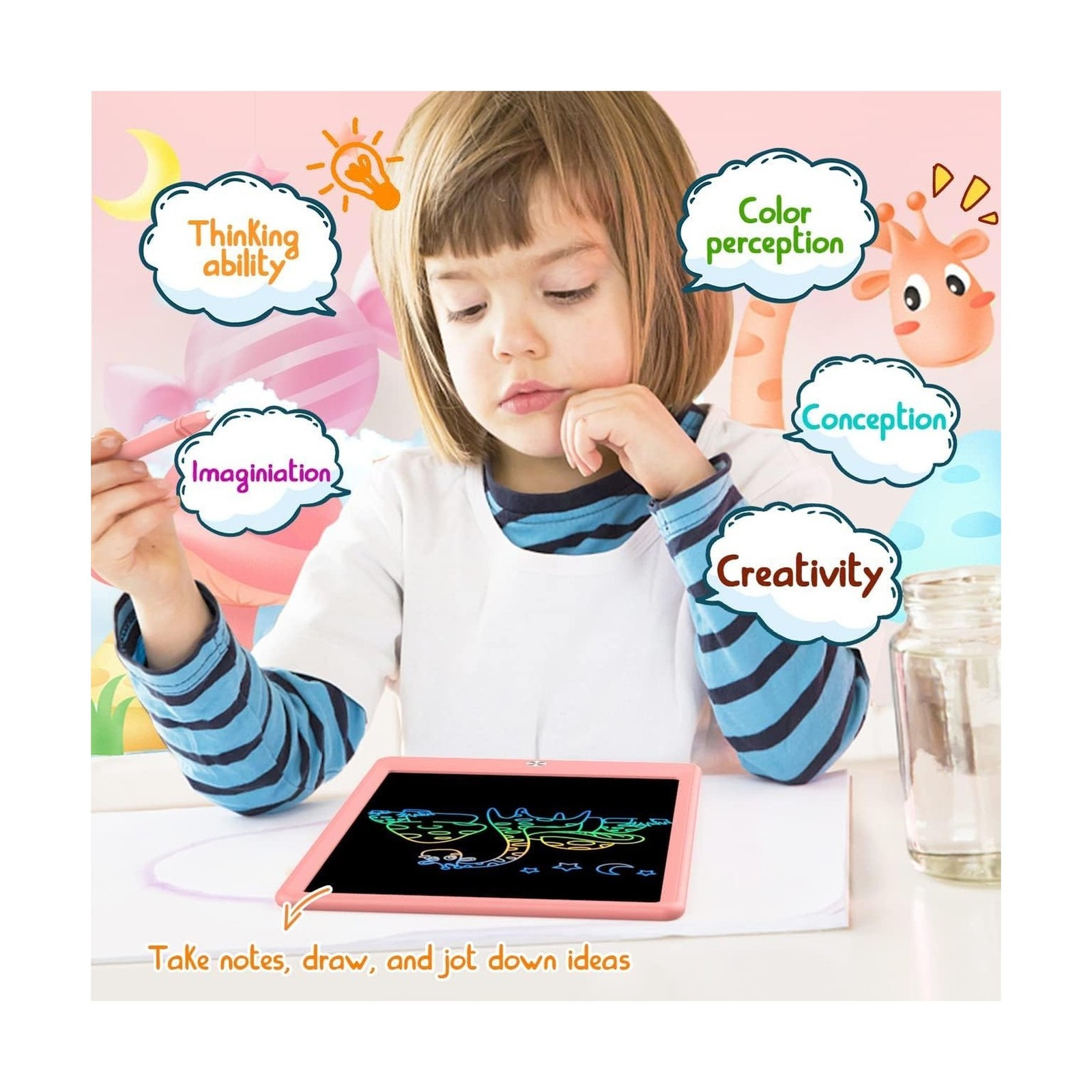 LCD Writing Tablet Doodle Board,10.5 inch Colorful Drawing Pad,Elec… Fast Ship
