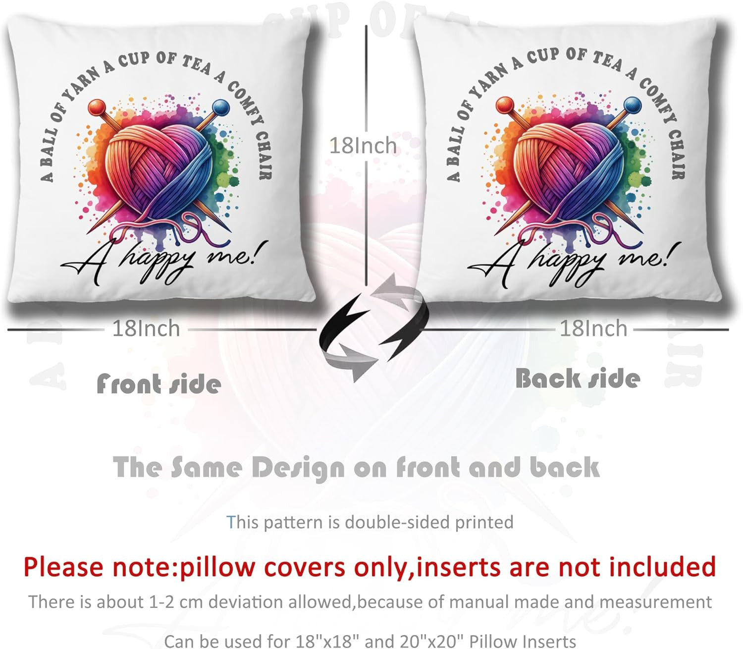 Gifts for Mom Who Knits – a Ball of Yarn a Cup of Tea a Comfy Chair Pillow Cover