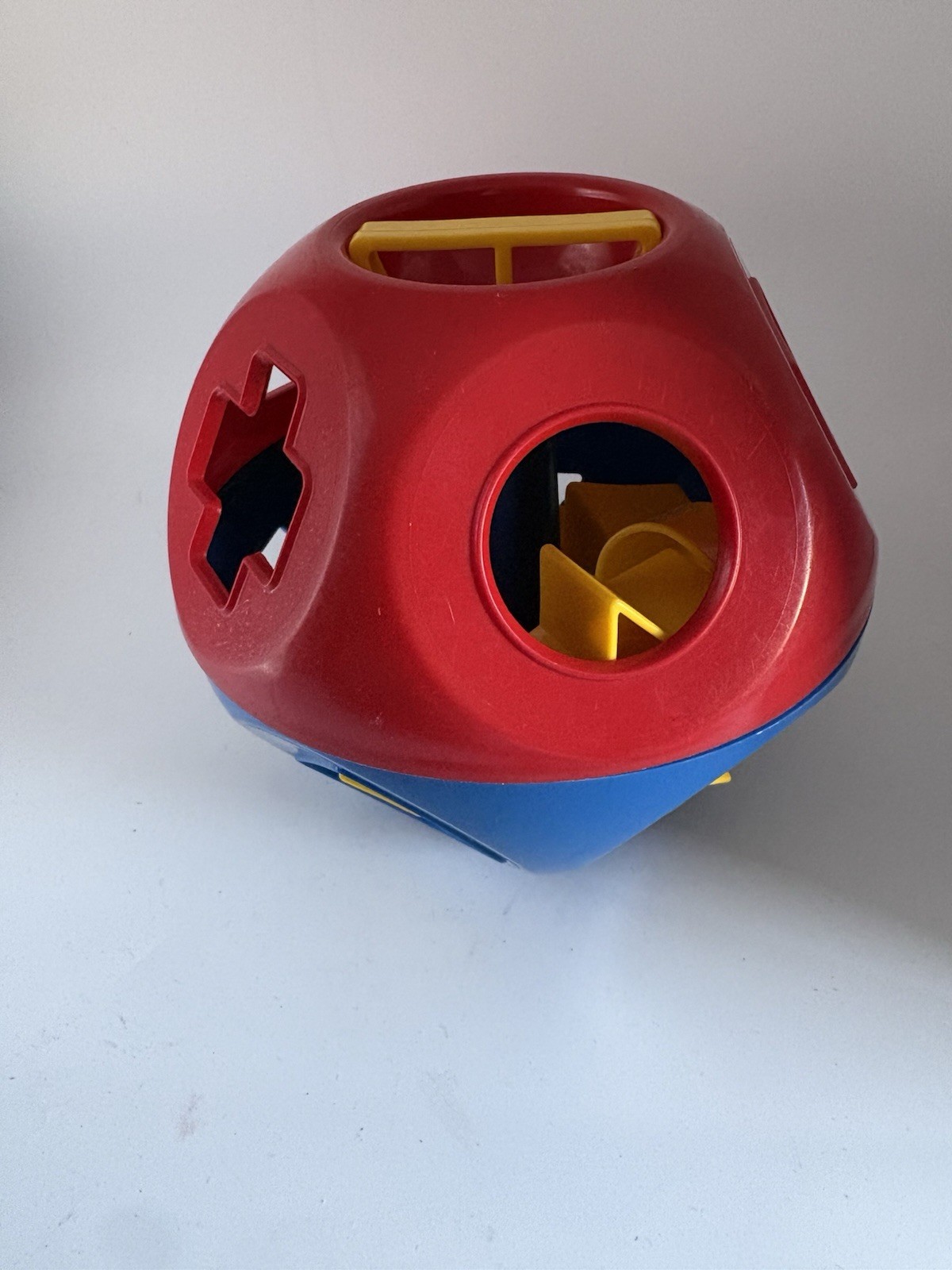 Tupperware Shape O Ball Sorter Red Blue with Complete Set of 10 Shapes