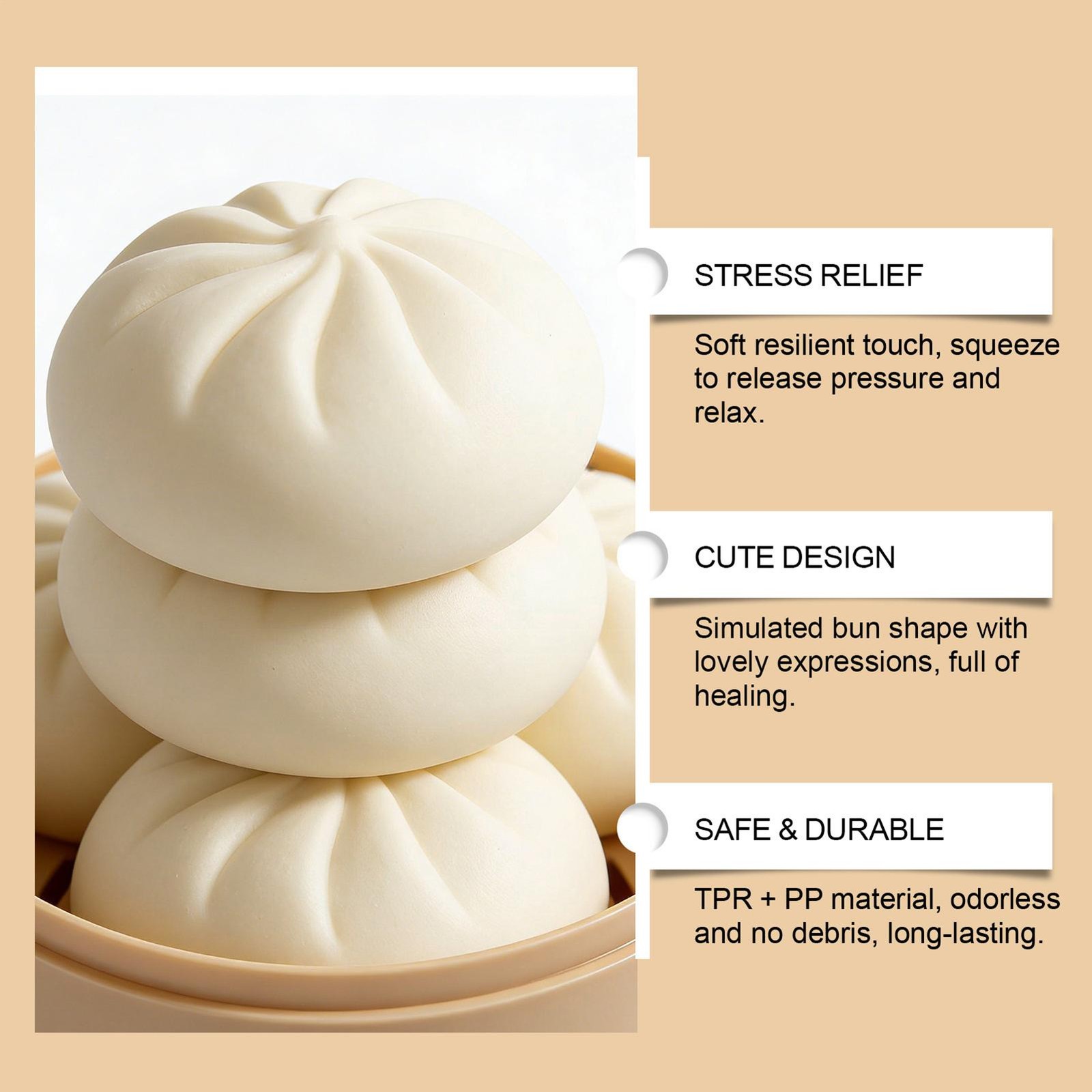 Giant Glitter Dumpling Steamed Bun Dumpling Toy SoftAdorable Squeezing Toy