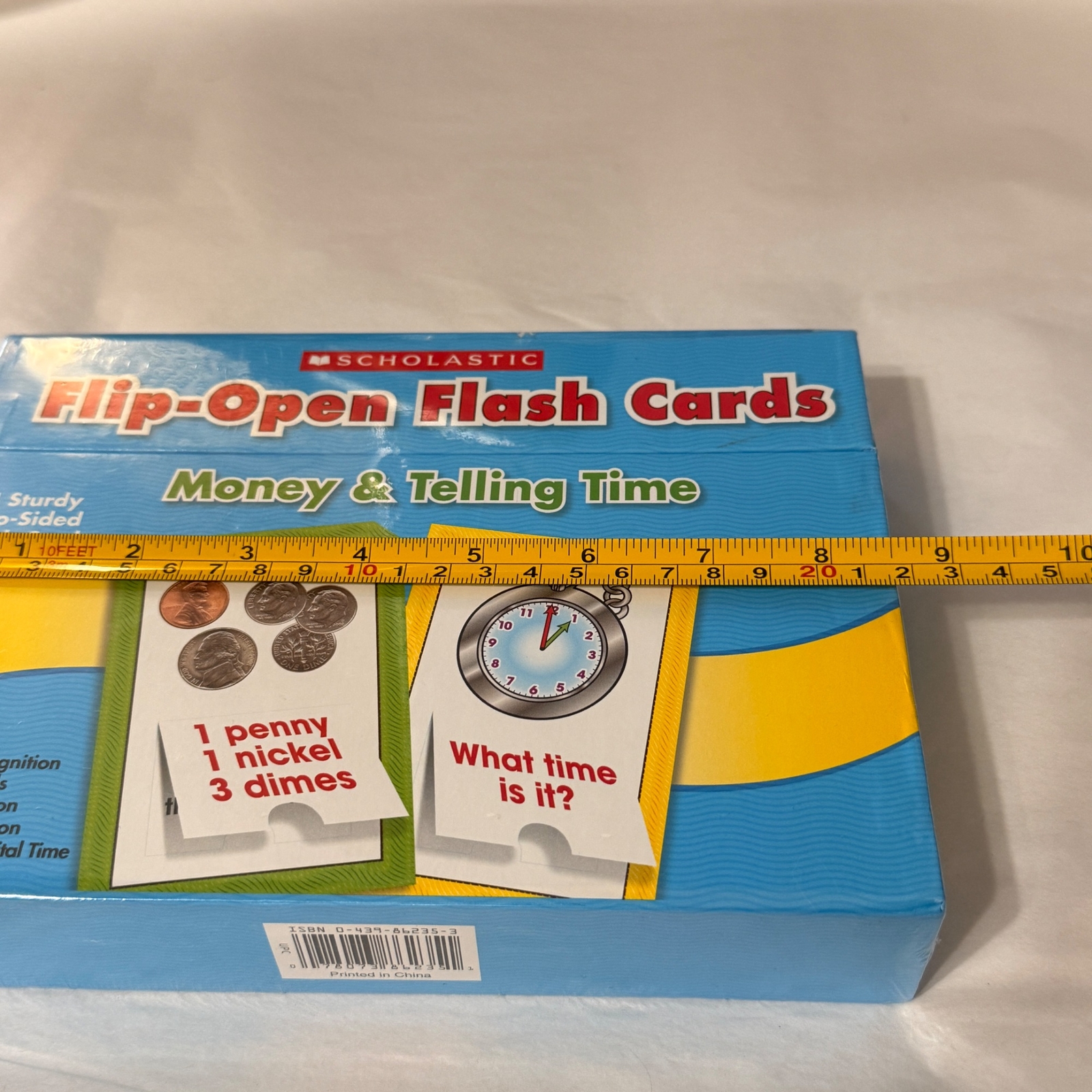 Scholastic SEALED NEW Flip-Open Flash Cards Money & Telling Time 64 Sturdy Cards