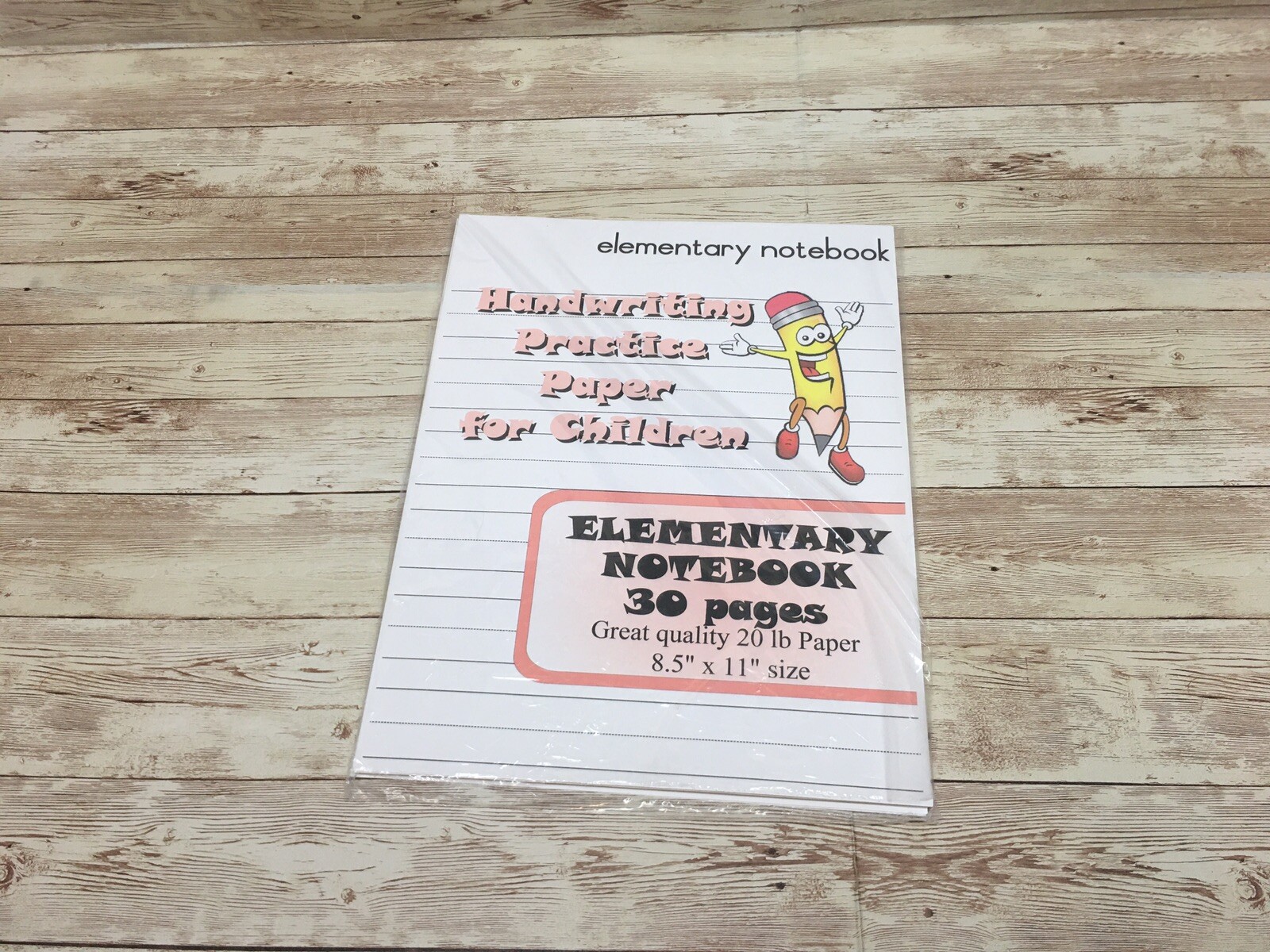 Elementary Notebook – Handwriting Practice Paper For Children – 30 Sheets