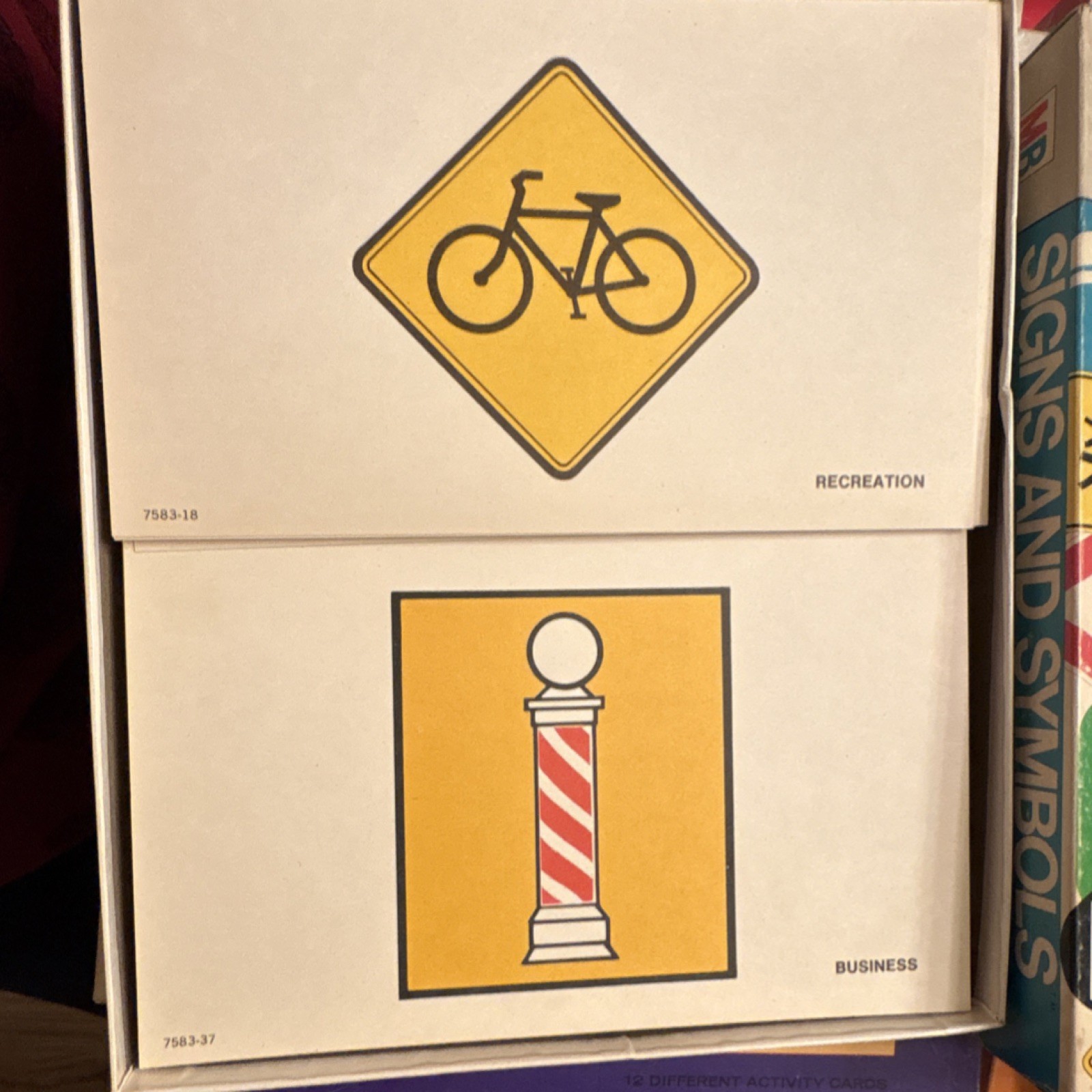 VINTAGE Milton Bradley Signs and Symbols Flash Cards 1973