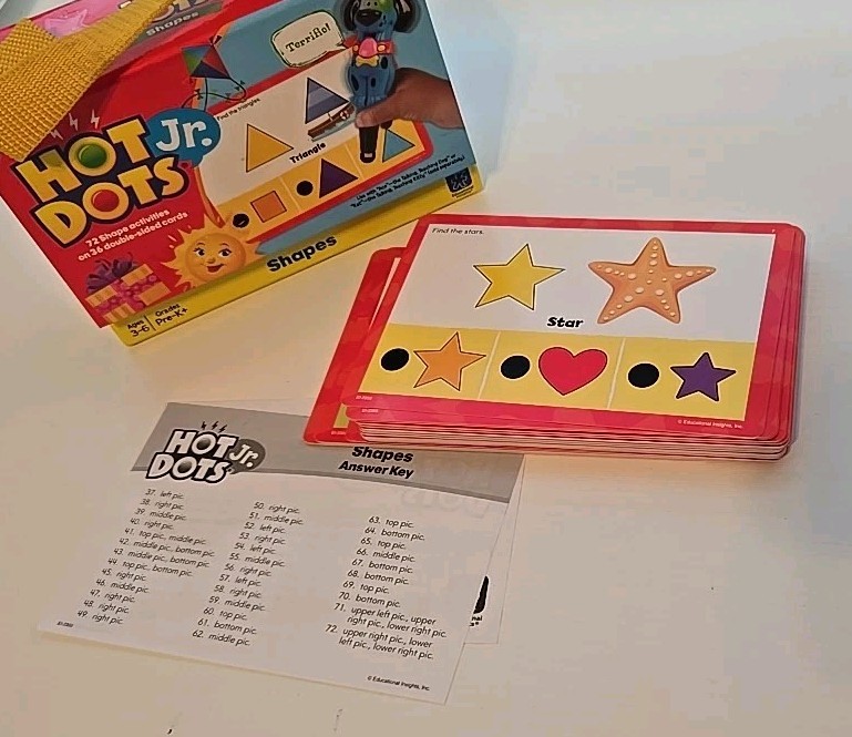 Educational Insights Hot dots Jr Lot Complete. Pre-K Math Shapes Phonics Colors