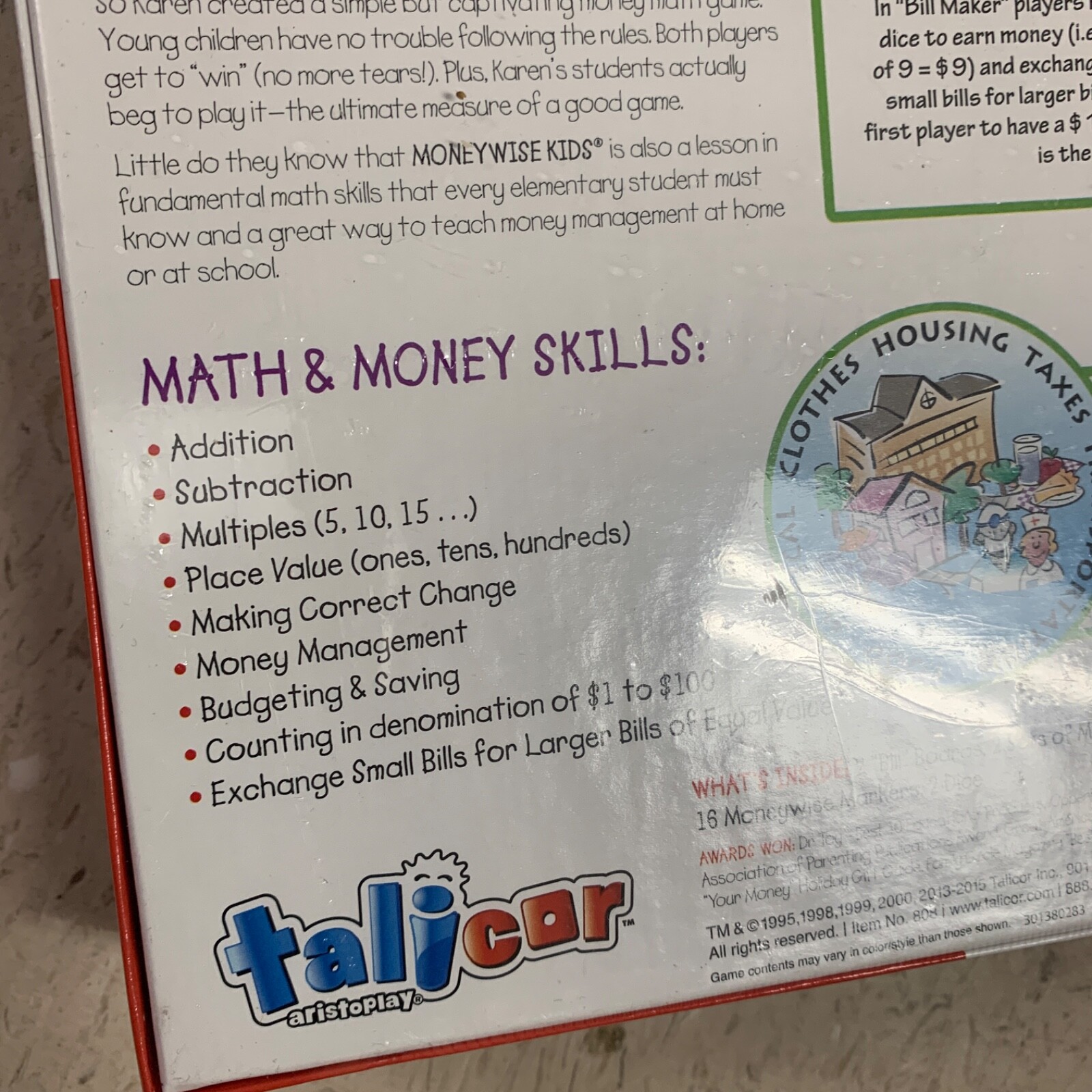 ARISTOPLAY Moneywise Kids Math Game Homeschool Ages 7 and up, 2 players Talicar