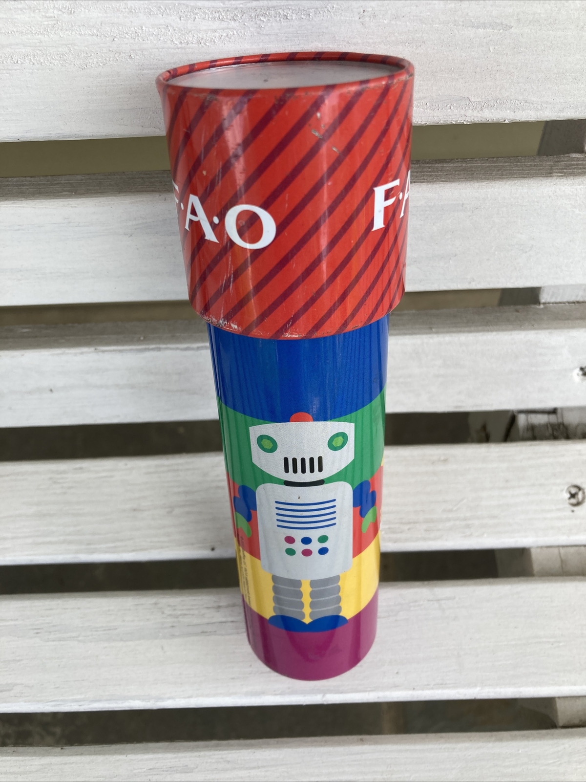 FAO Schwarz Kaleidoscope Metal Plastic Beads Child’s Toy~EUC