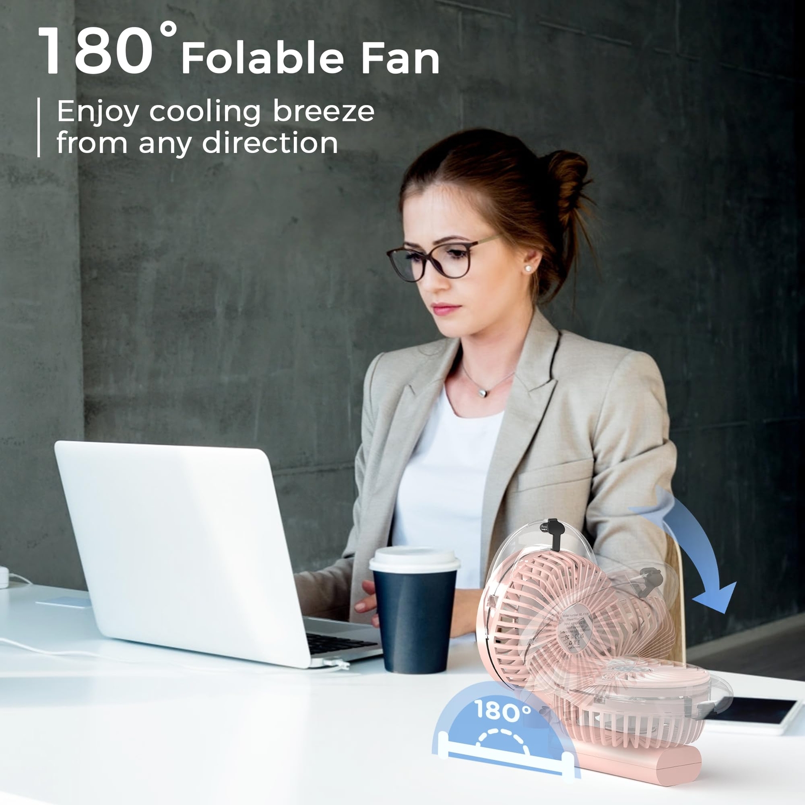 COMLIFE Portable Handheld Misting Fan, 3000mAh Rechargeable Battery Operated