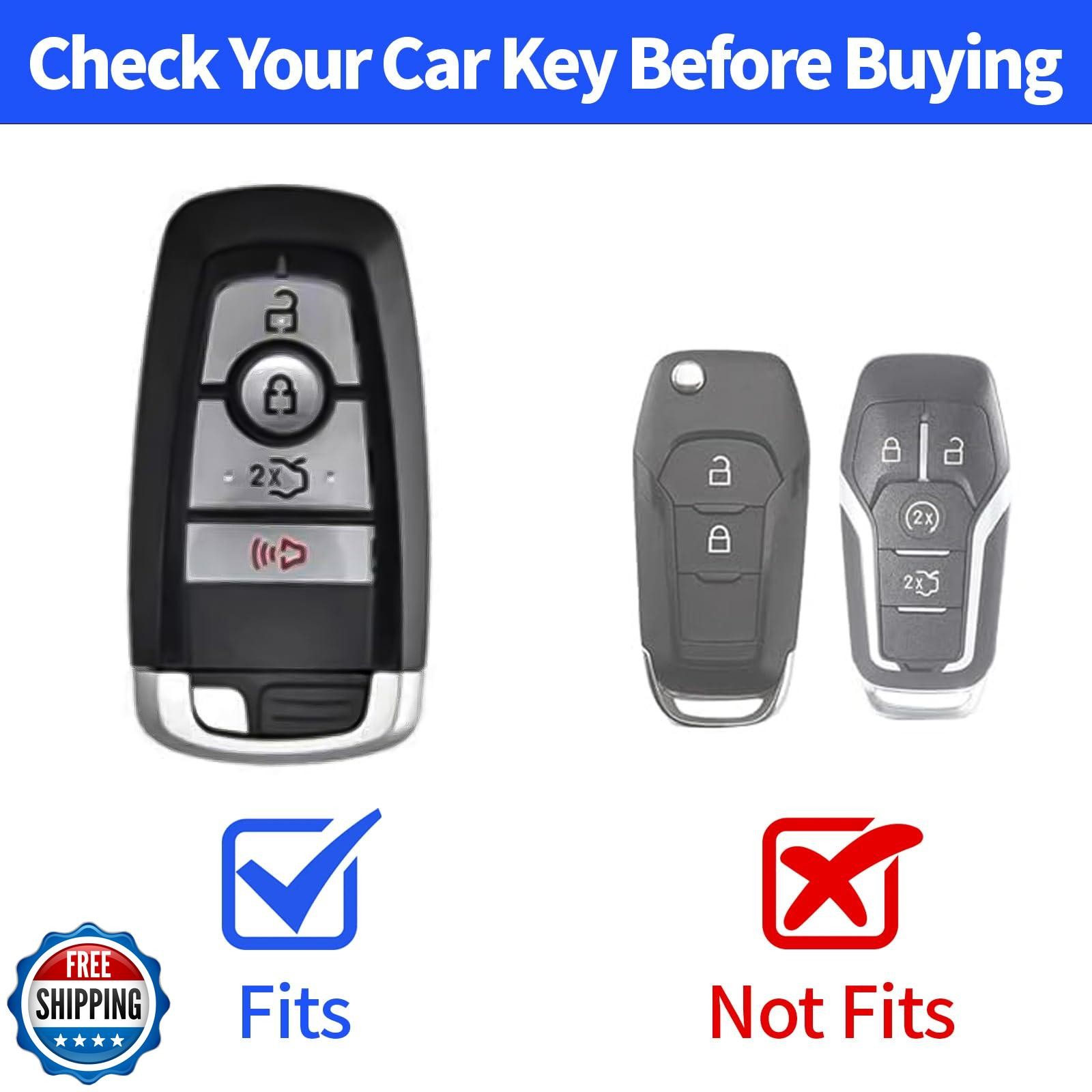 Kespevn for Ford Key Fob Cover Soft TPU with Keychain Full Protection Key Cas