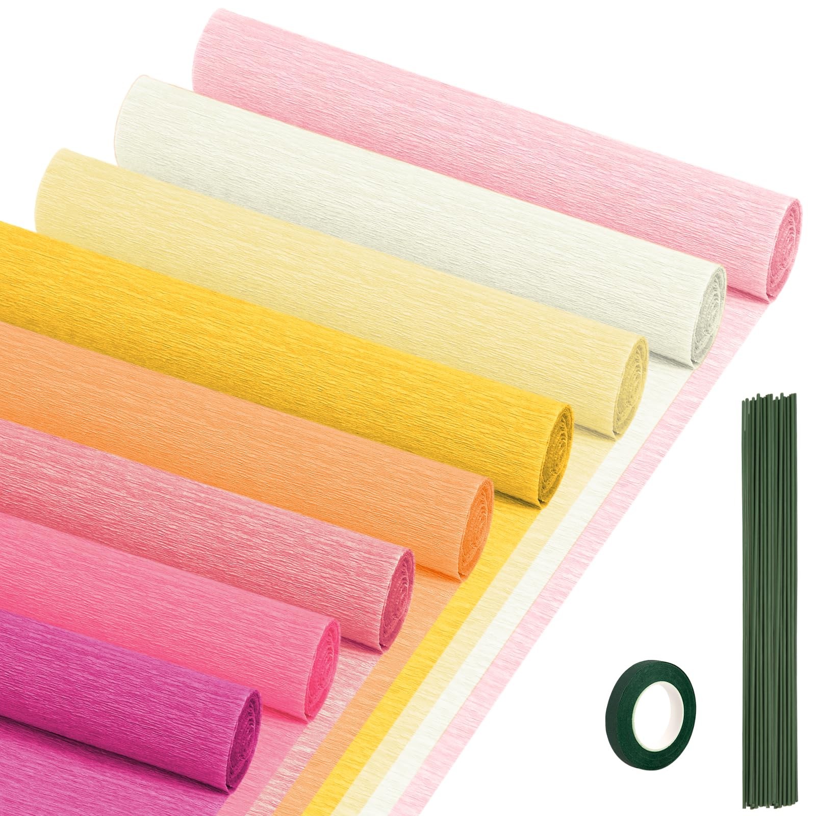Crepe Paper Streamers 8 Rolls, 10 x 98Inch 8 Pink Colors