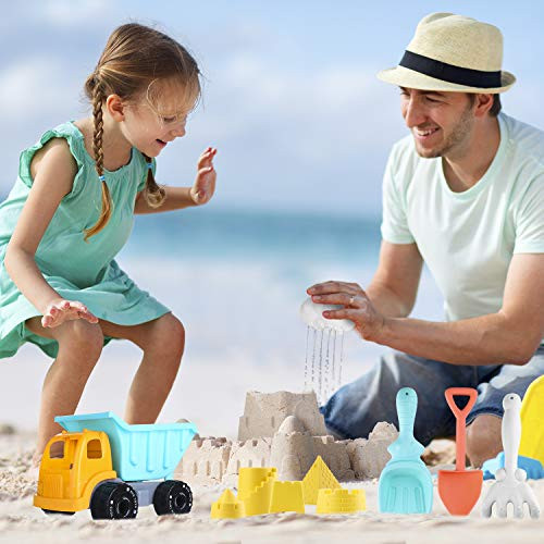 balnore Beach Toys with 20 Pieces Mesh Bag Pail Car Animals Castle and…