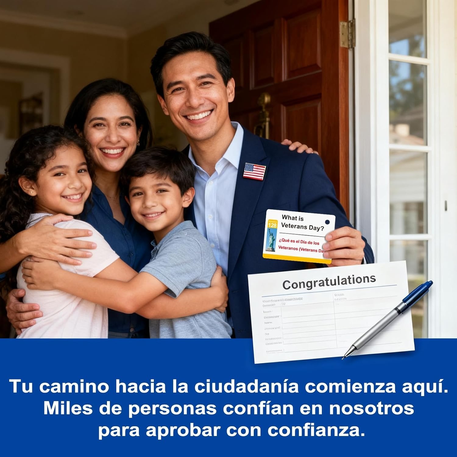 US Citizenship Flash Cards 2026 – Complete 128 USCIS Civics Questions and Ans…
