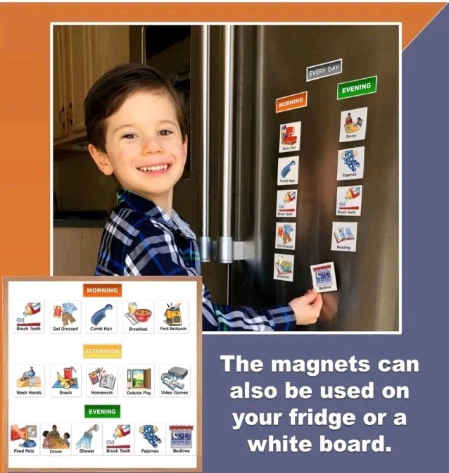 2-Sided Magnetic Visual Schedule for Kids (Home Bundle) | Daily Routines,…