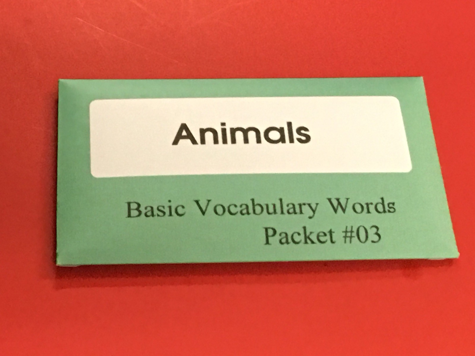 Animals – Basic Vocabulary Cards – ESL – Word Packet #3 – Animals (52 Words)