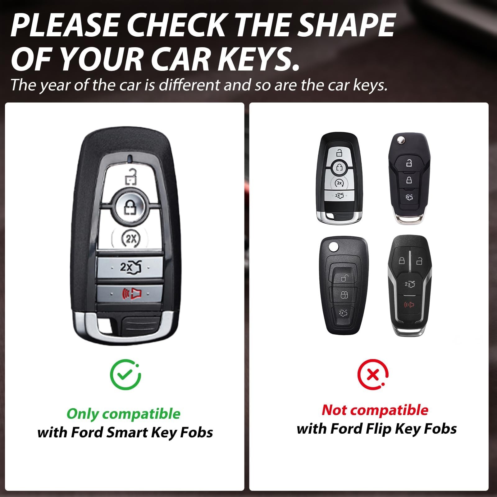 for Ford Key Fob Cover F150 Accessories, Key Fob Cover Case Shell for Ford Ex…