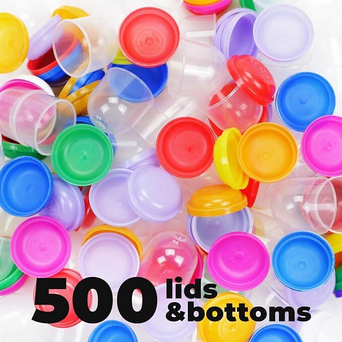1.1” Tiny Frosty Clear-Colored Acorn Capsules – 500 Pcs Empty 8 Colors Plastic
