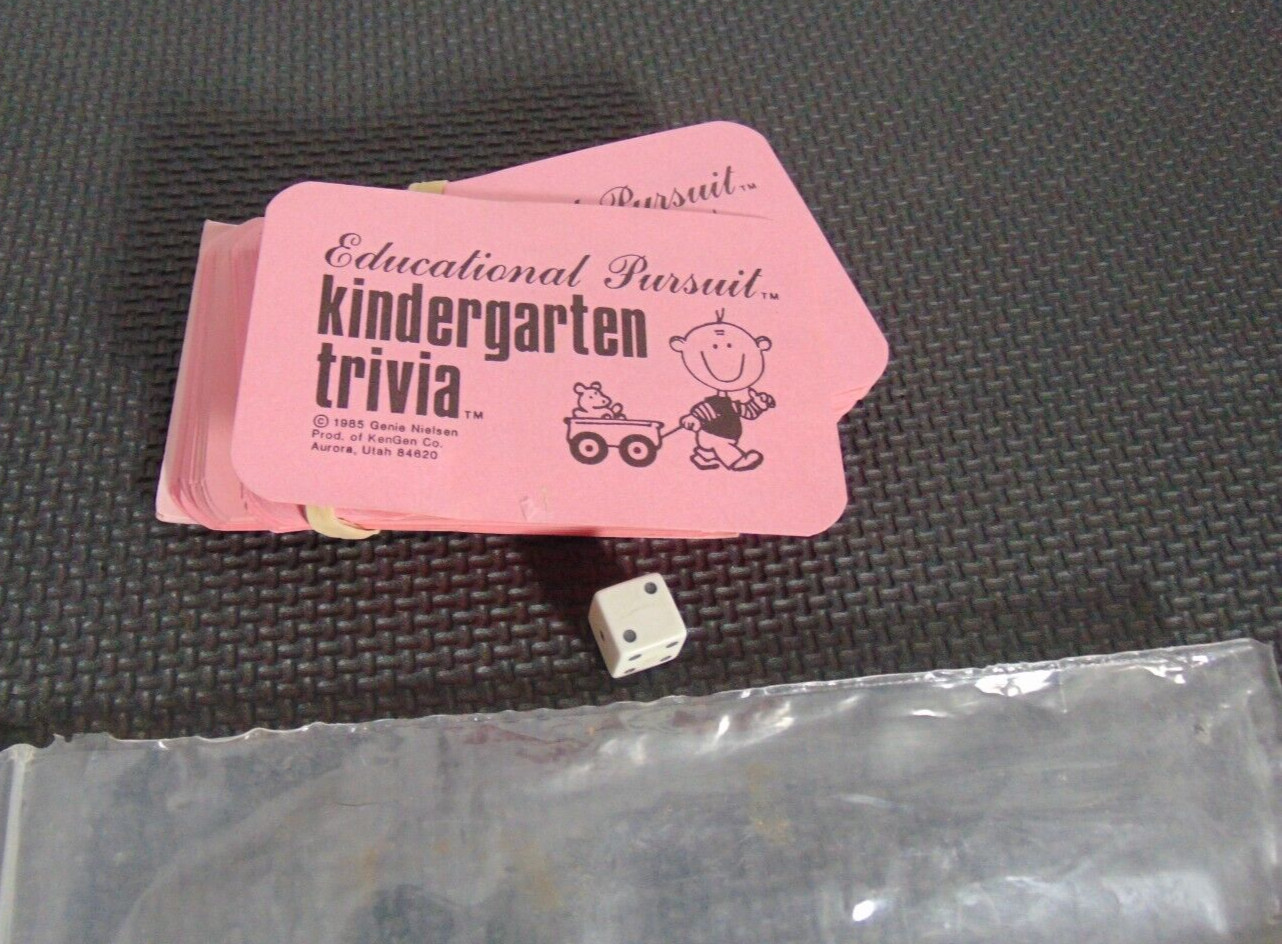 Vintage 1985 Educational Pursuit Kindergarten Trivia – w/dice