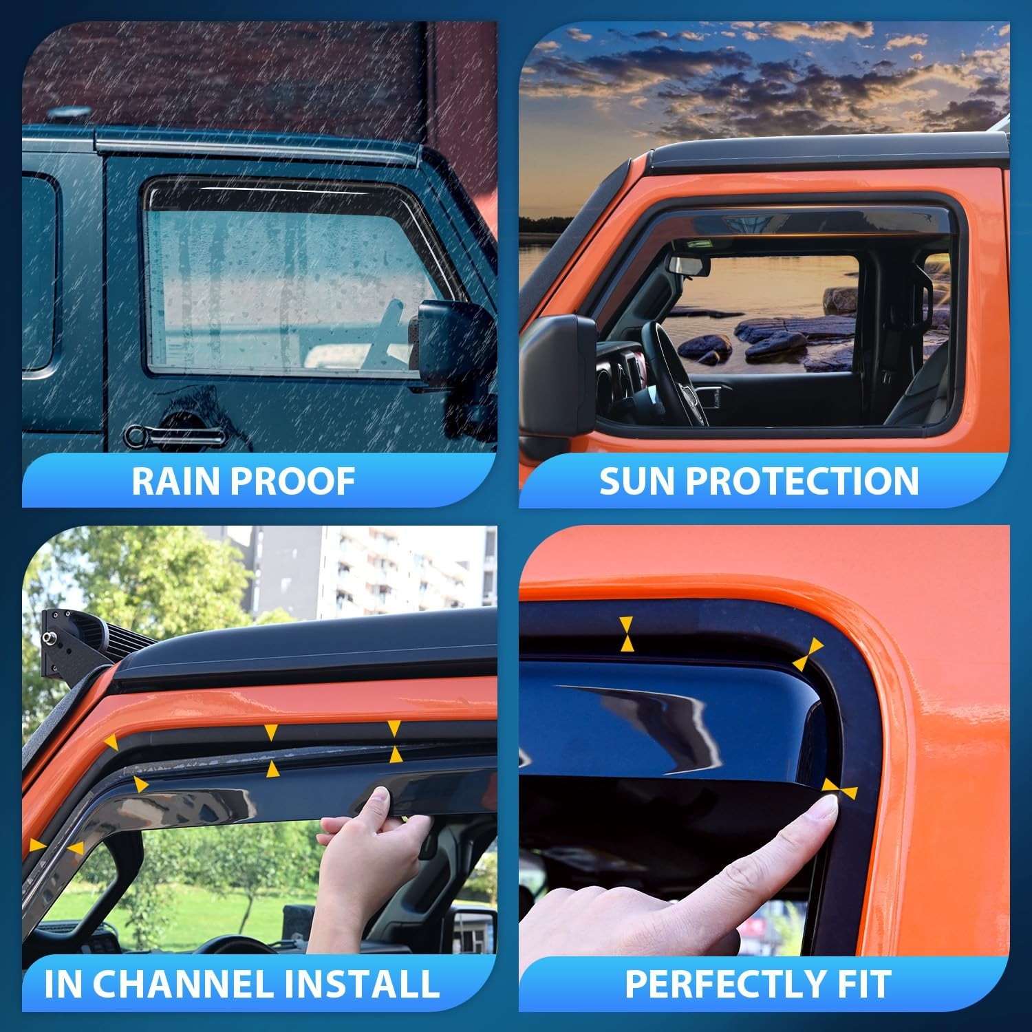 Nilight Durable in Channel Rain Guards for Chevrolet/Chevy Trailblazer 2021-2…