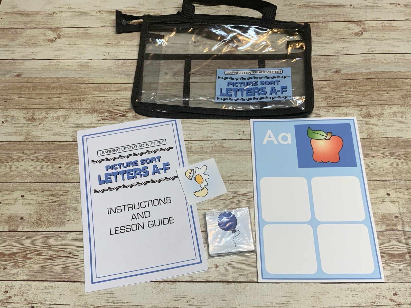 Learning Center Activity Set – Letters A-F Picture Sorting – Learning Center
