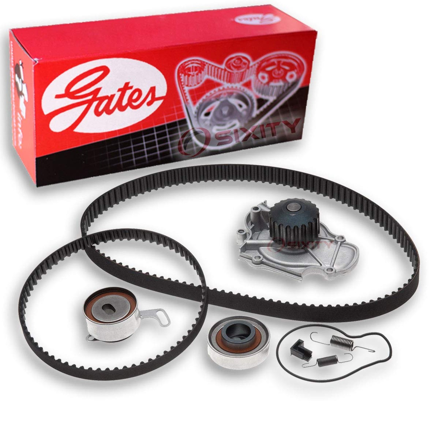 Gates PowerGrip Timing Belt Kit w Water Pump compatible with Honda Accord 2.2…