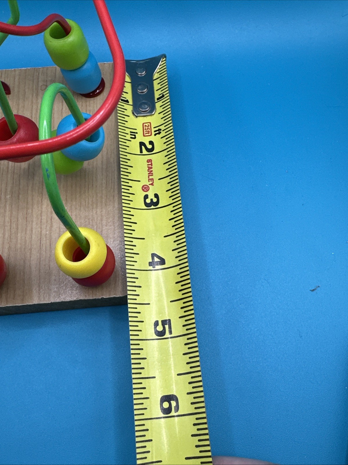 Wooden Bead Maze Small 4.5 x 2.5 x 4.5” Fine Motor Sensory Activity Toy Colorful