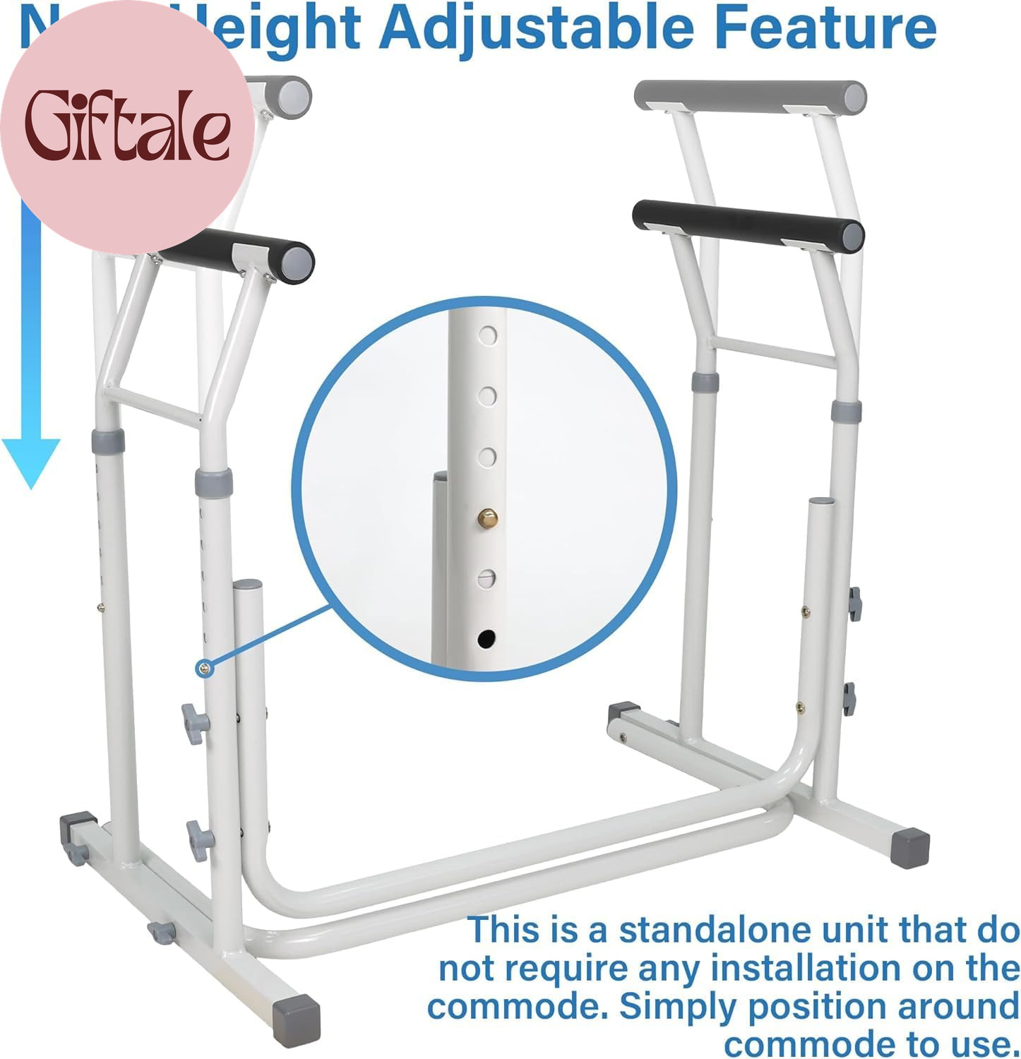 FSA/HSA Eligible, Medical Bathroom Patented Height Adjustable Height Toilet Rai