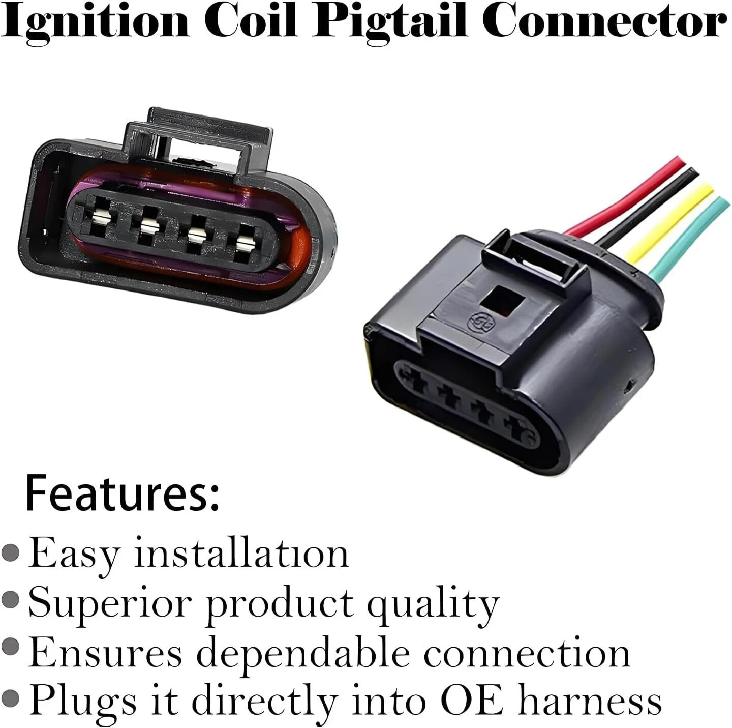 MAMIKO Set of 4 Ignition Coil Module Connector Replacement with Volkswagen Vw
