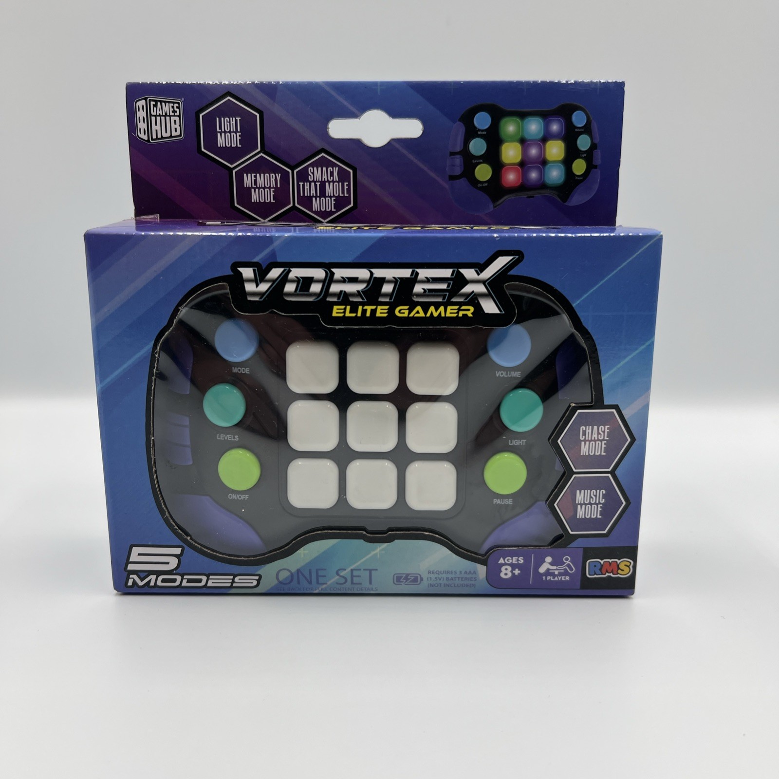 Vortex Elite Electronic Handheld Game Toy RMS 5 Modes Memory Game CB