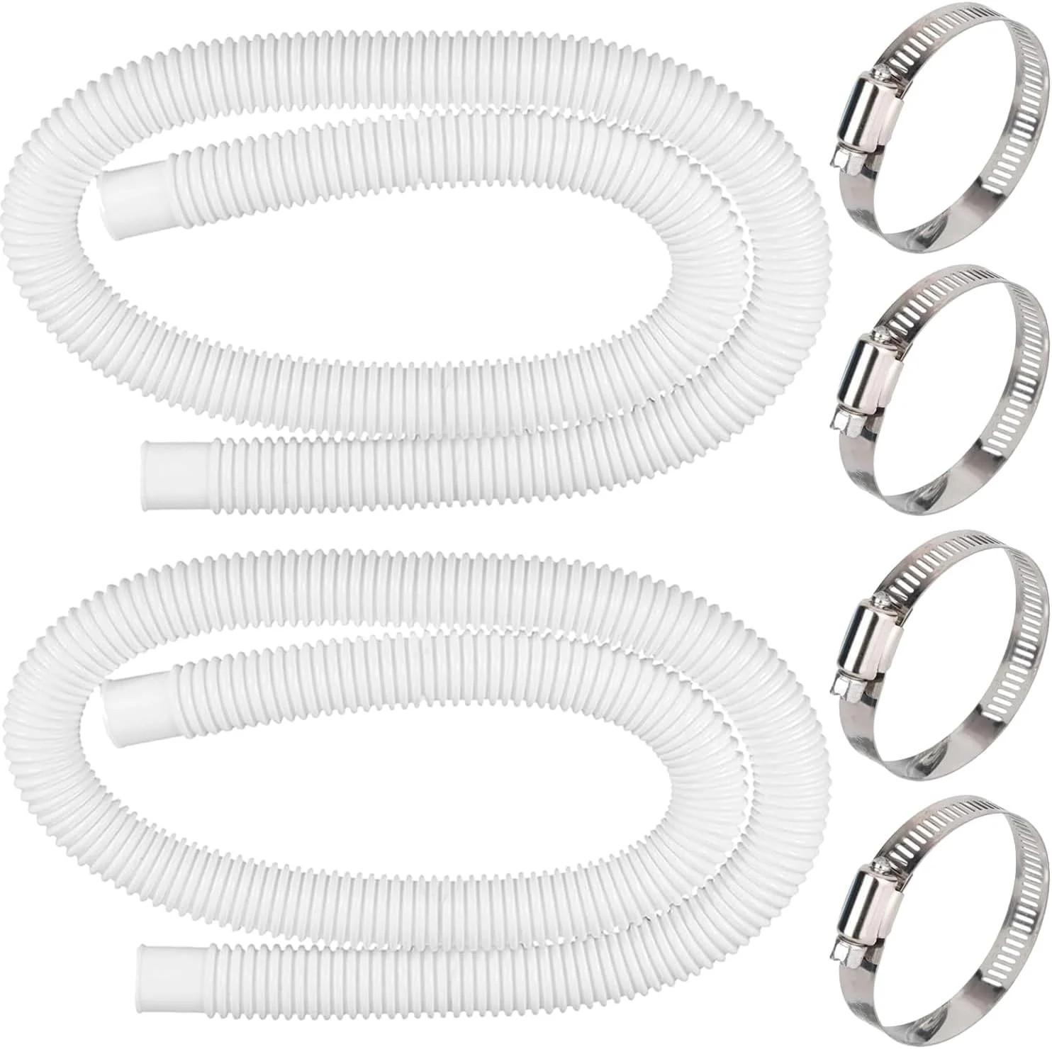 2 Pack 1.25″ x 59″ Pool Hoses for Above Ground Pools, Upgraded Pool Pump Replace