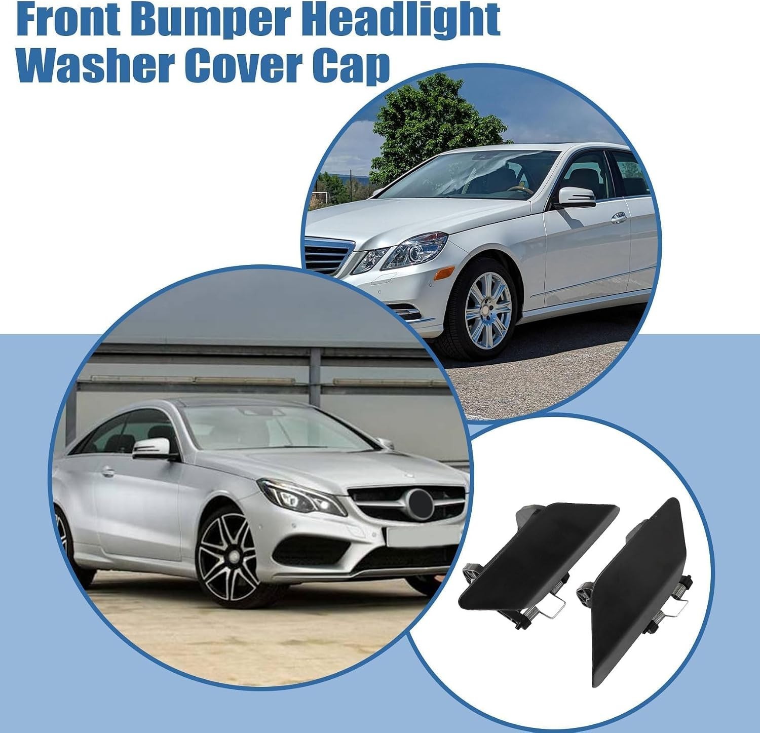 2Pcs Headlight Washer Cover Fit for Mercedes-Benz E350 E400 E550 2010-2013