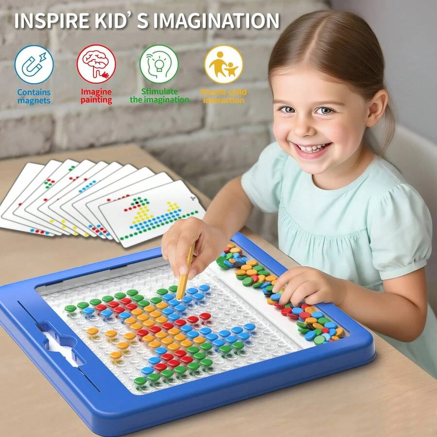 Magnetic Dots Board Kids Toys 3-6 Years Art Pad Montessori