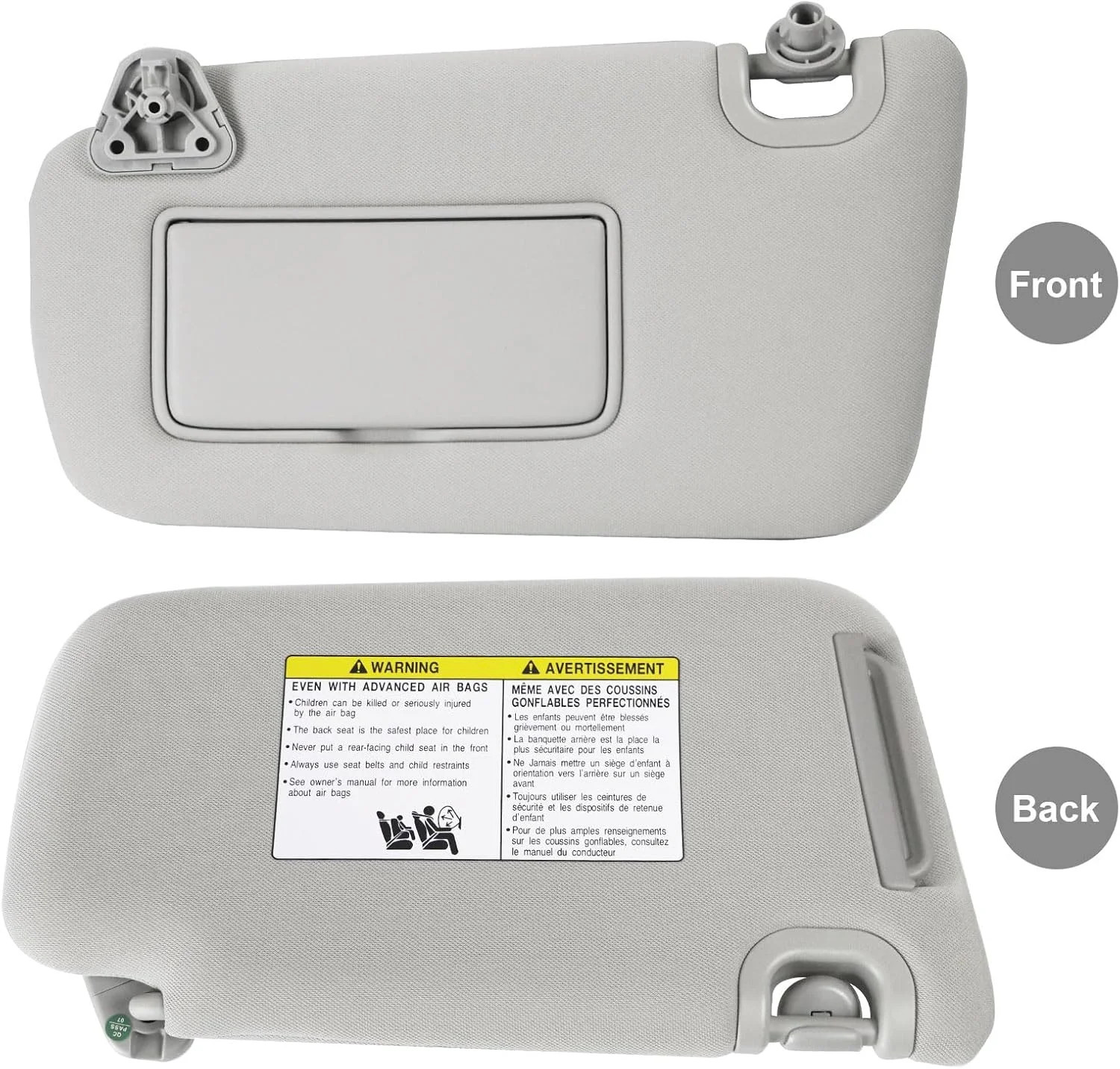 Left Driver Side Sun Visor w/o Light Compatible with Nissan Sentra 2013 2014 201