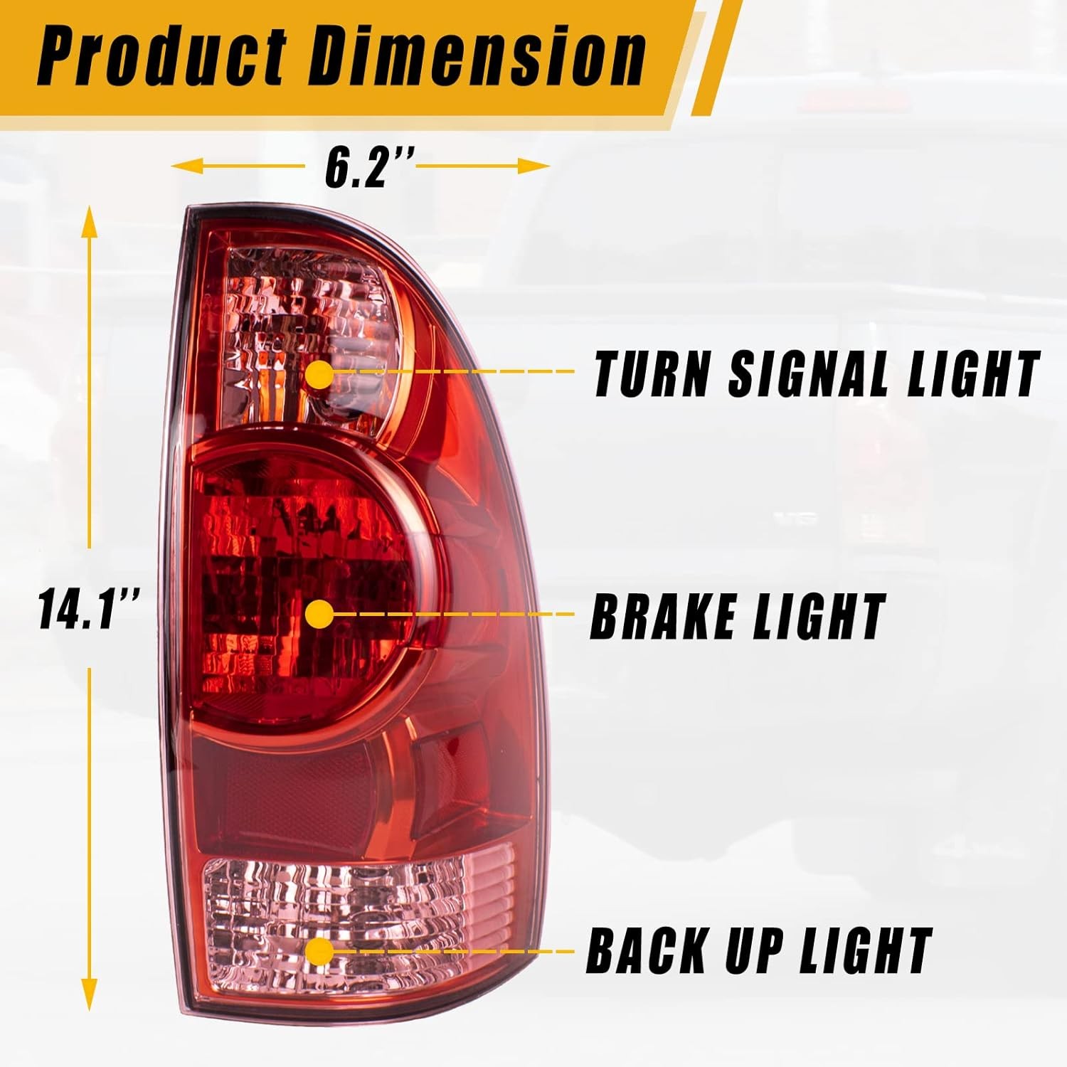 Tail Light Compatible With 2005-2015 Toyota Tacoma Pickup Right Passenger