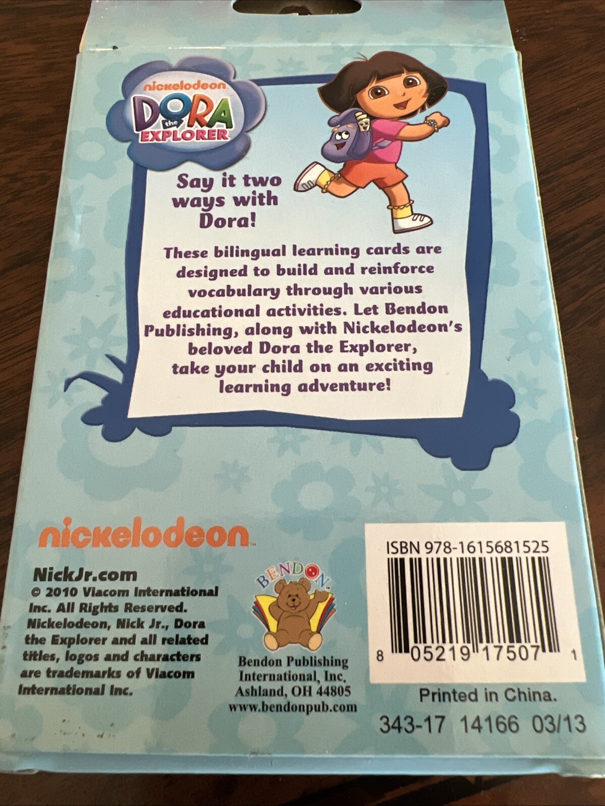 Dora the Explorer learning cards first words Spanish English
