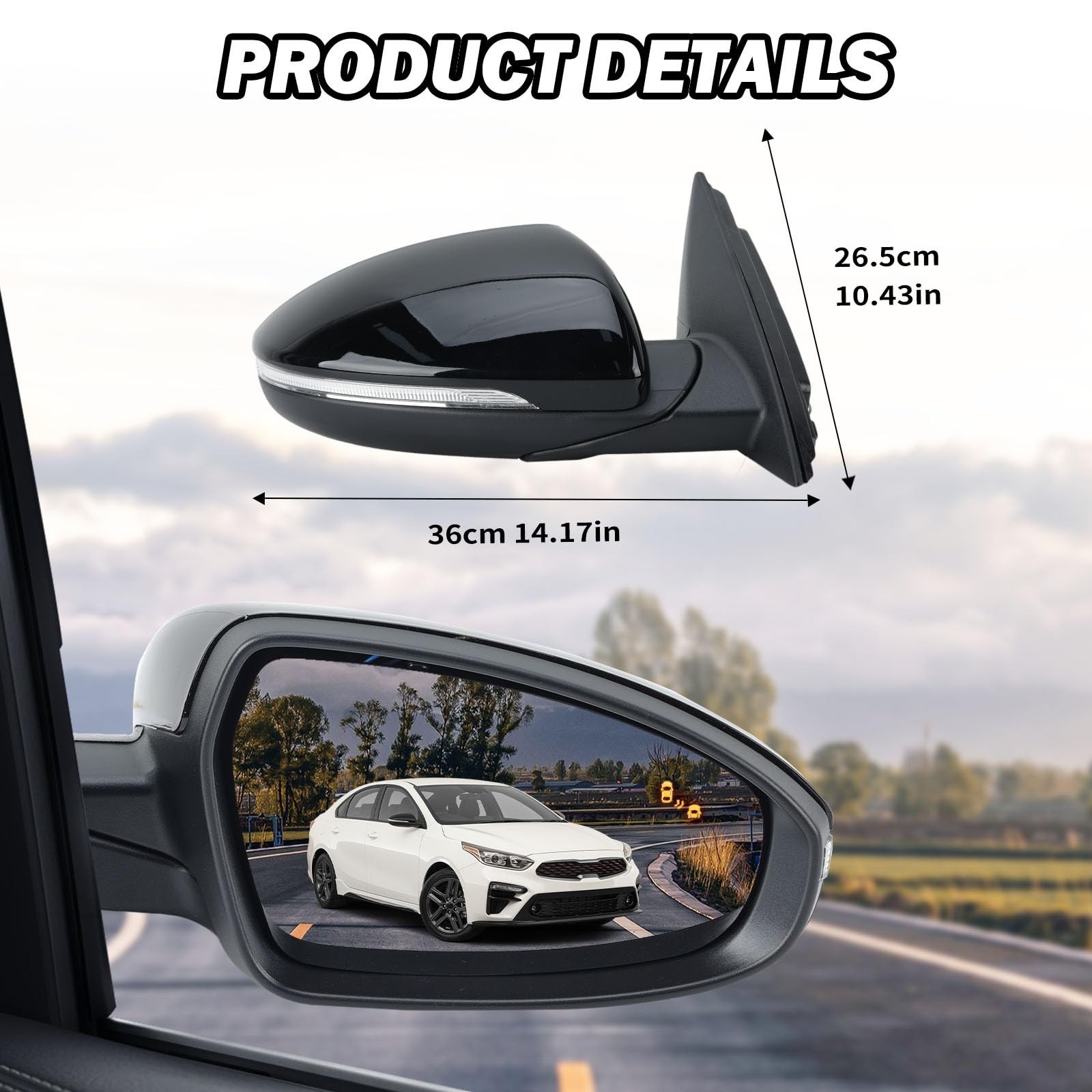 Right Passenger Side Mirror Fits 2019 2020 2021 2022 2023 KIA Forte Mirrors w…
