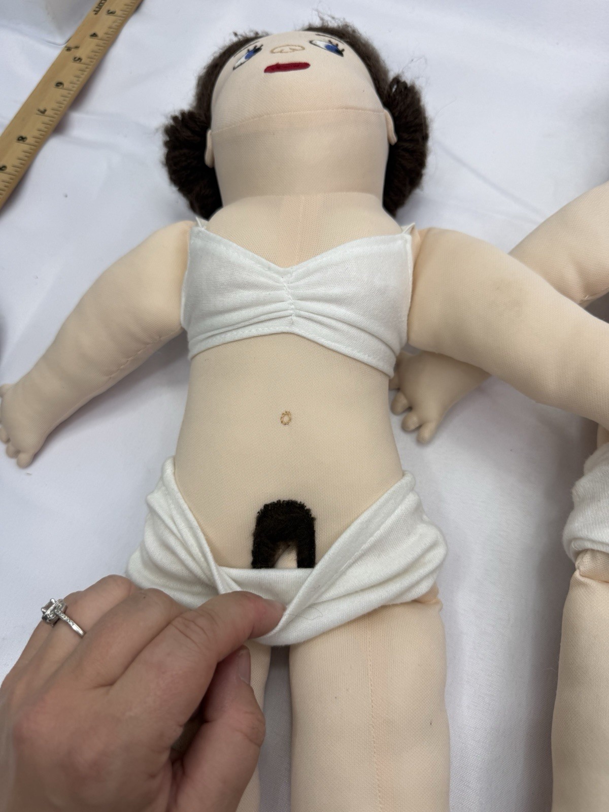 Vintage Teach A Bodies Man And Woman Anatomically Correct Plush Dolls W/clothes