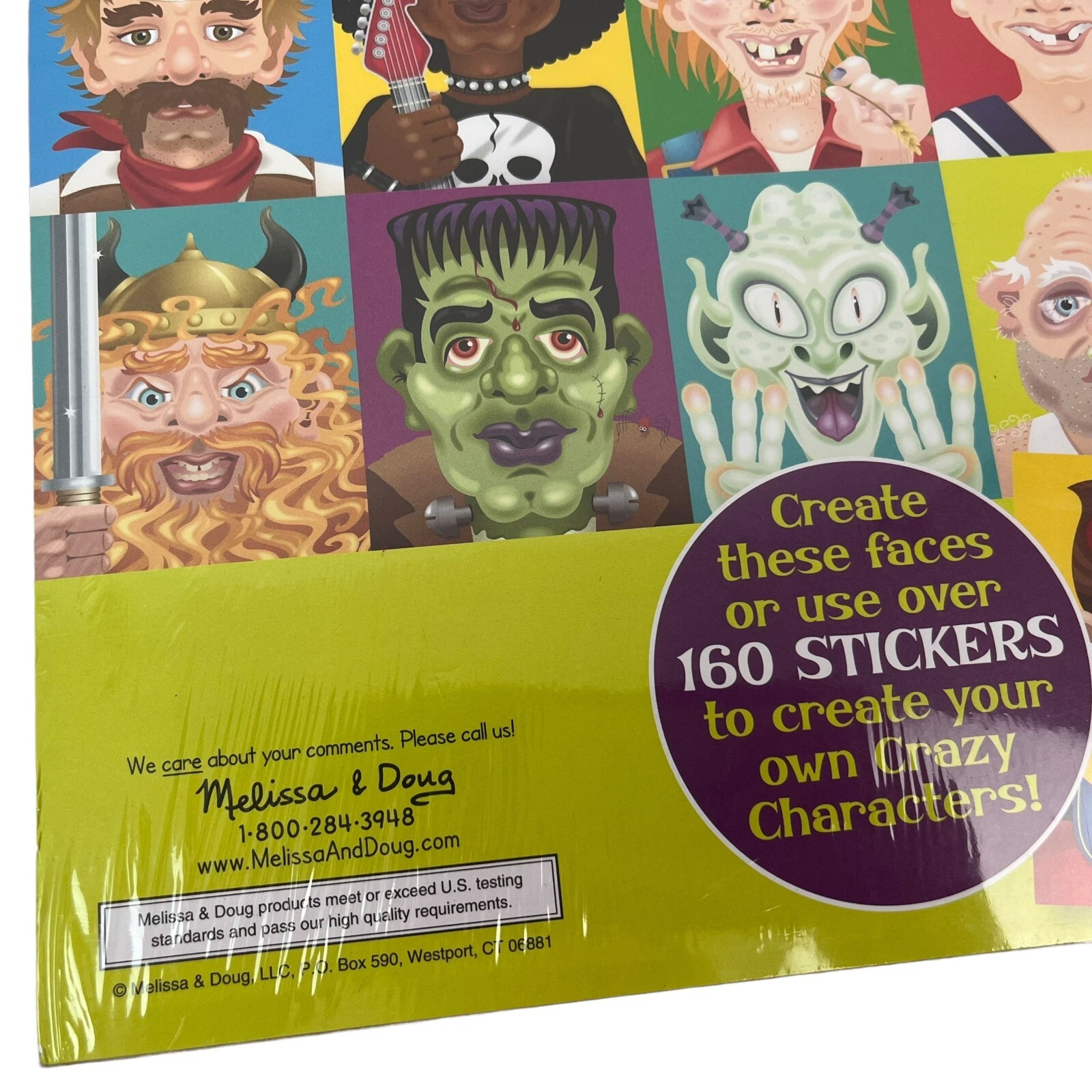 MELISSA & DOUG Make A Funny Faces Stickers Pad NEW SEALED