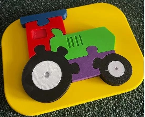 Tractor Shape Puzzle for Kids – Motor Skills Development and Shape Orientation